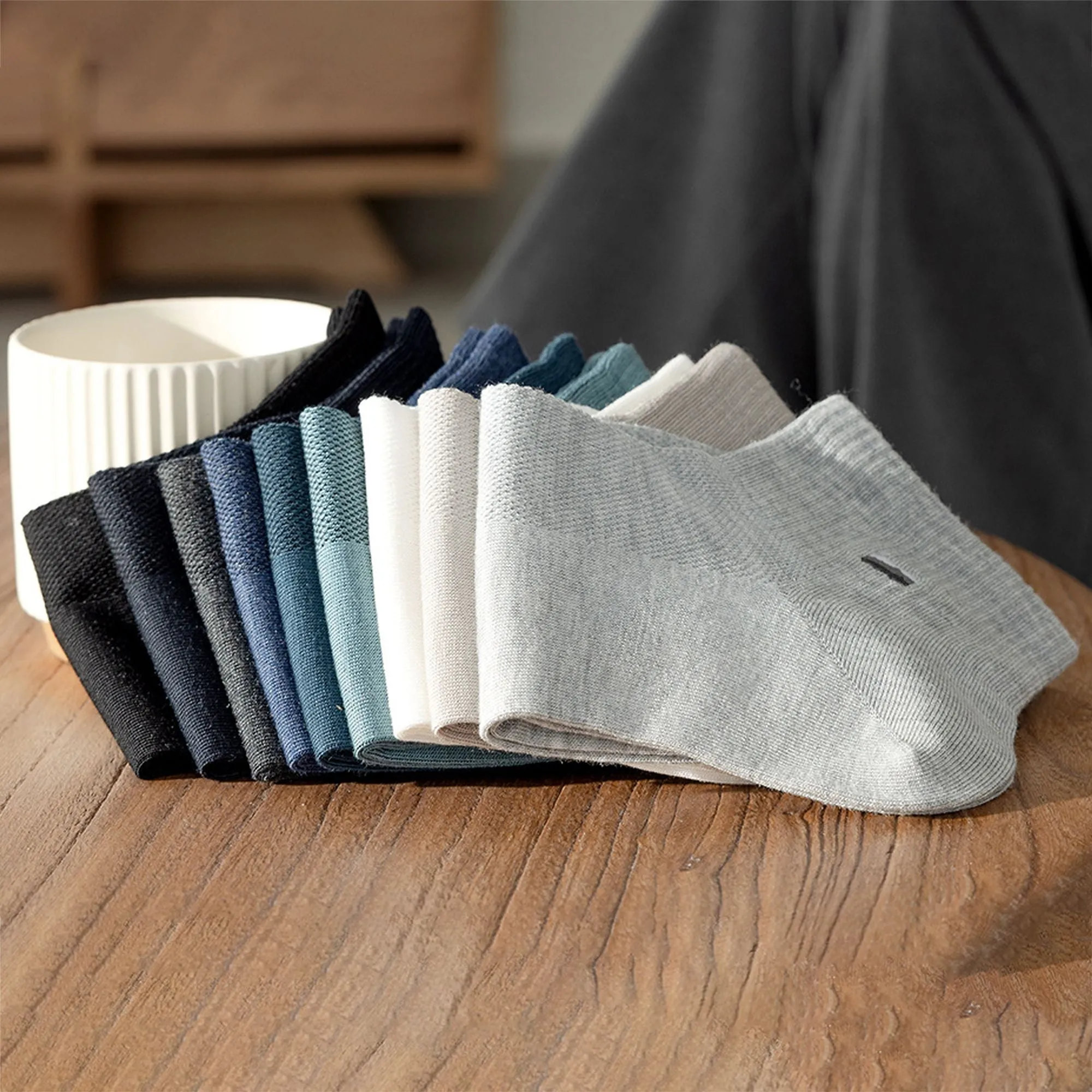 Anna-Kaci Men's 6pk Summer Breathable Mesh Ankle Socks sold by Anna-Kaci product image thumbnail 3