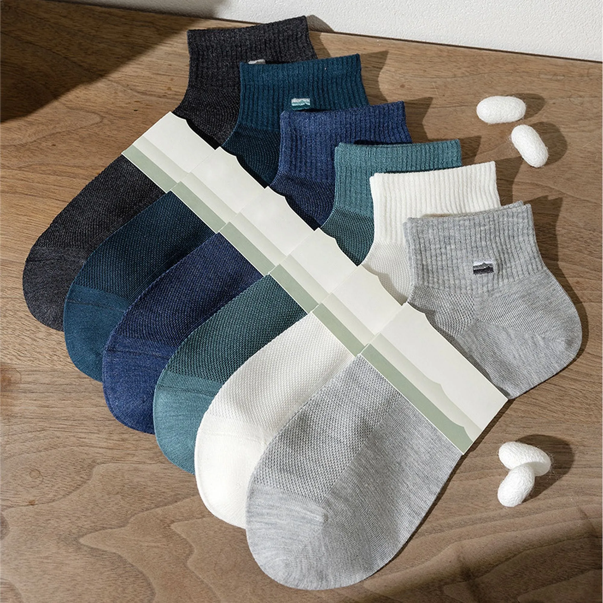 Anna-Kaci Men's 6pk Summer Breathable Mesh Ankle Socks sold by Anna-Kaci product image thumbnail 4