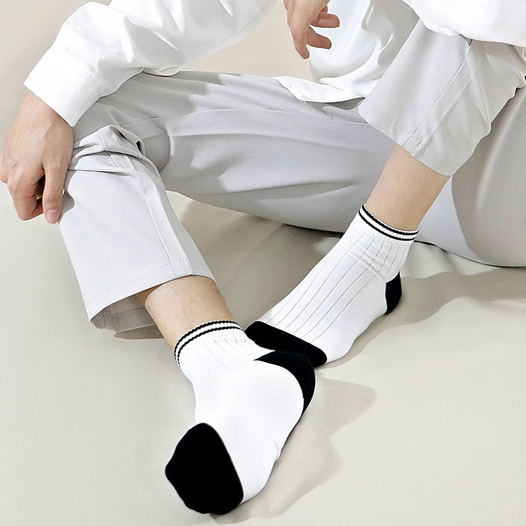 Anna-Kaci Men's 6pk Striped Casual Breathable Cotton Ankle Socks sold by Anna-Kaci product image thumbnail 4