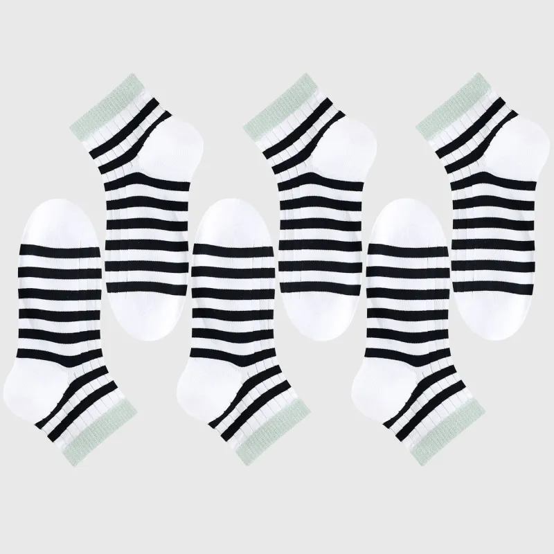Anna-Kaci Men's 6pk Striped Casual Breathable Cotton Ankle Socks made by Anna-Kaci