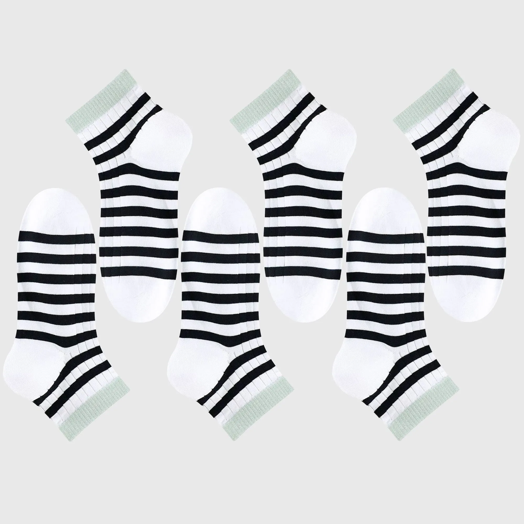 Anna-Kaci Men's 6pk Striped Casual Breathable Cotton Ankle Socks sold by Anna-Kaci