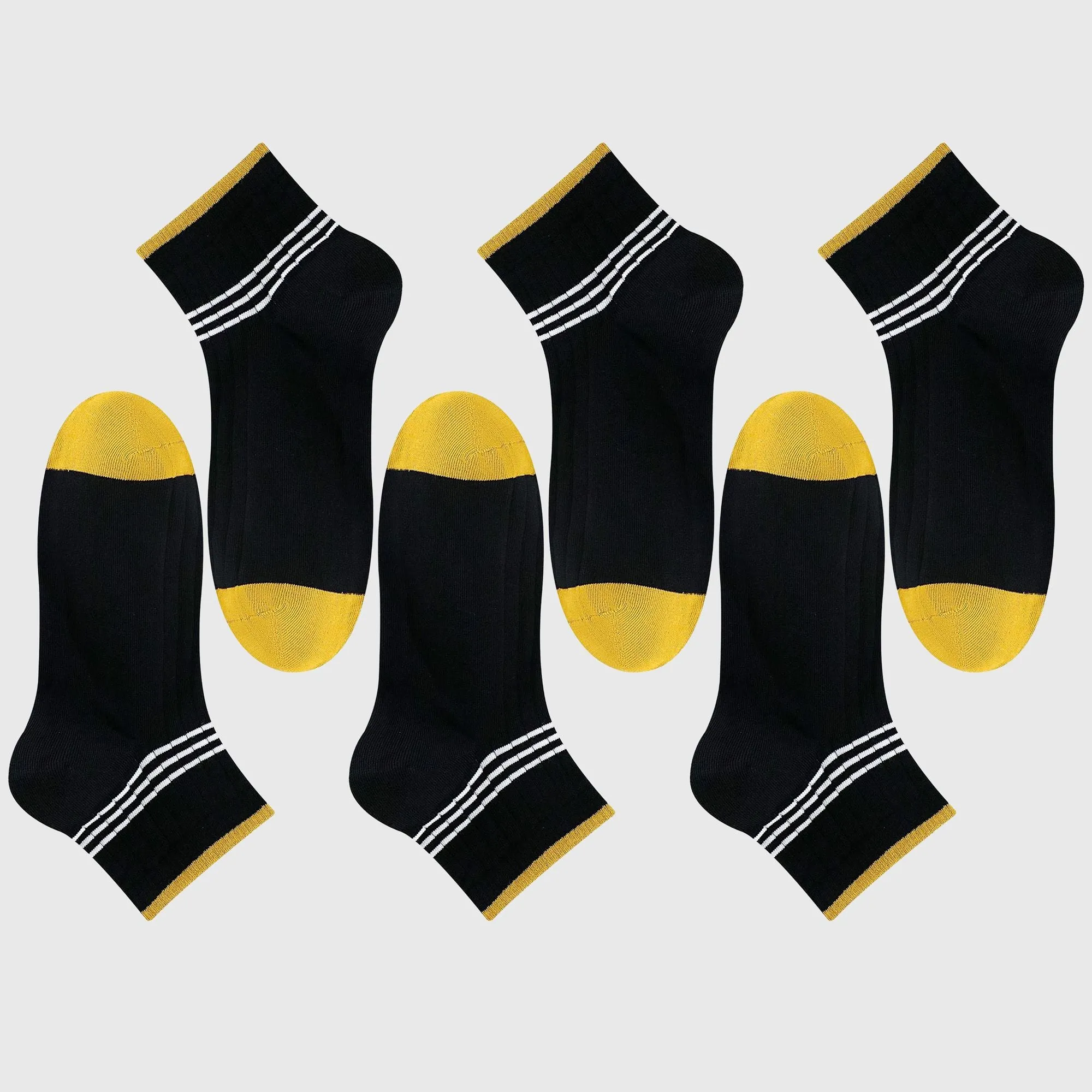 Anna-Kaci Men's 6pk Striped Casual Breathable Cotton Ankle Socks sold by Anna-Kaci product image thumbnail 5