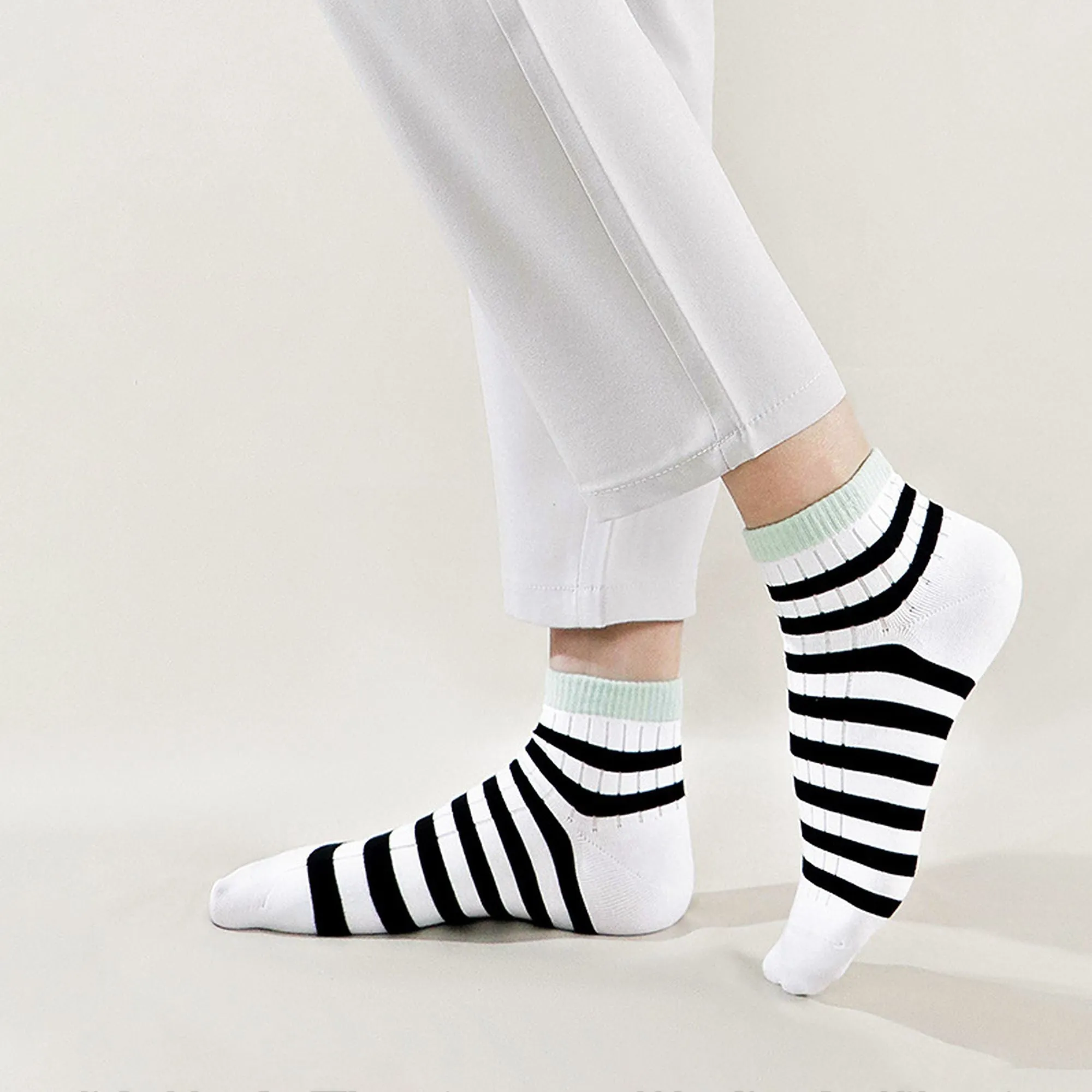 Anna-Kaci Men's 6pk Striped Casual Breathable Cotton Ankle Socks sold by Anna-Kaci product image thumbnail 2