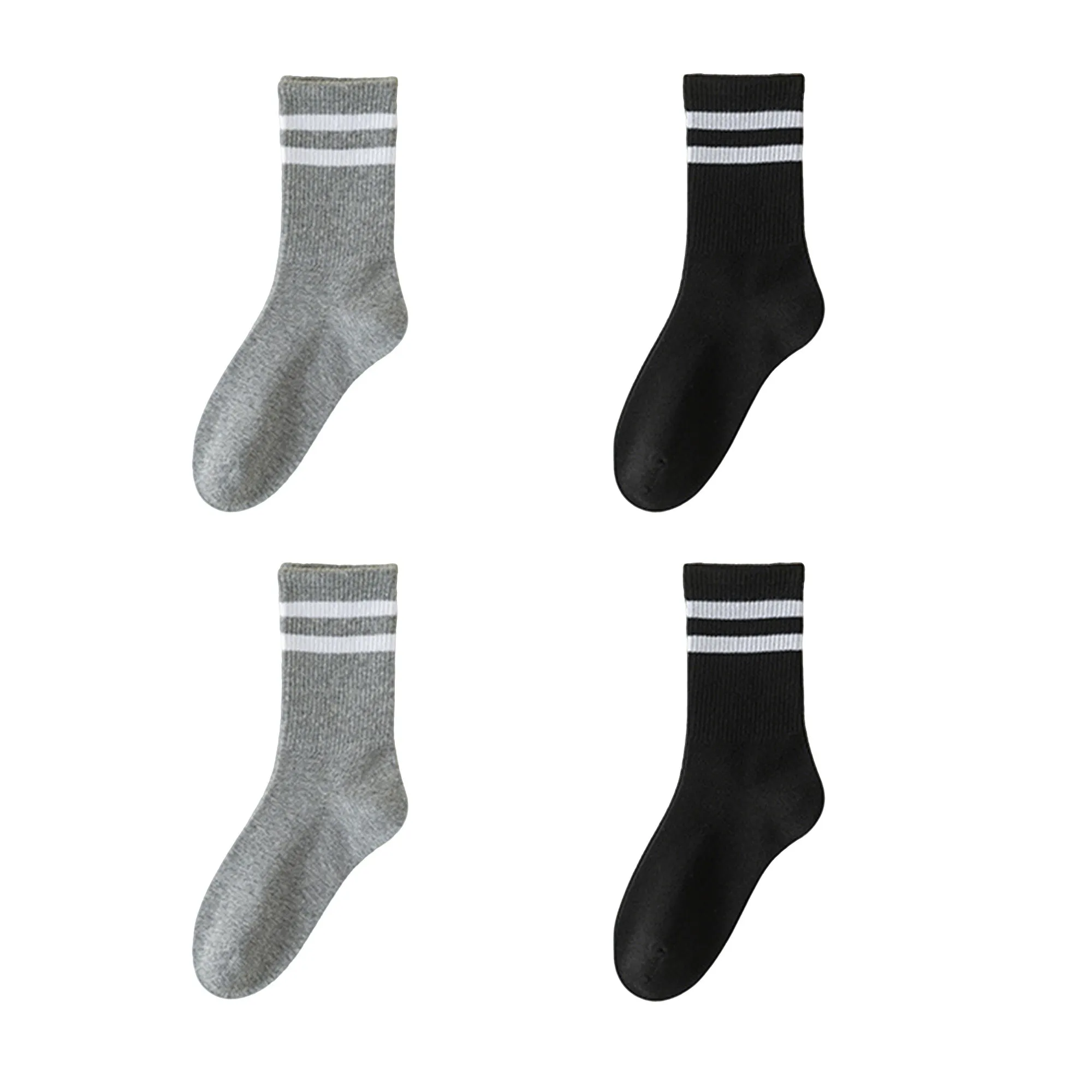 Anna-Kaci Women's 4-Pack Sporty Crew Socks with Double White Stripes Moisture-Wicking Ribbed Design sold by Anna-Kaci product image thumbnail 5