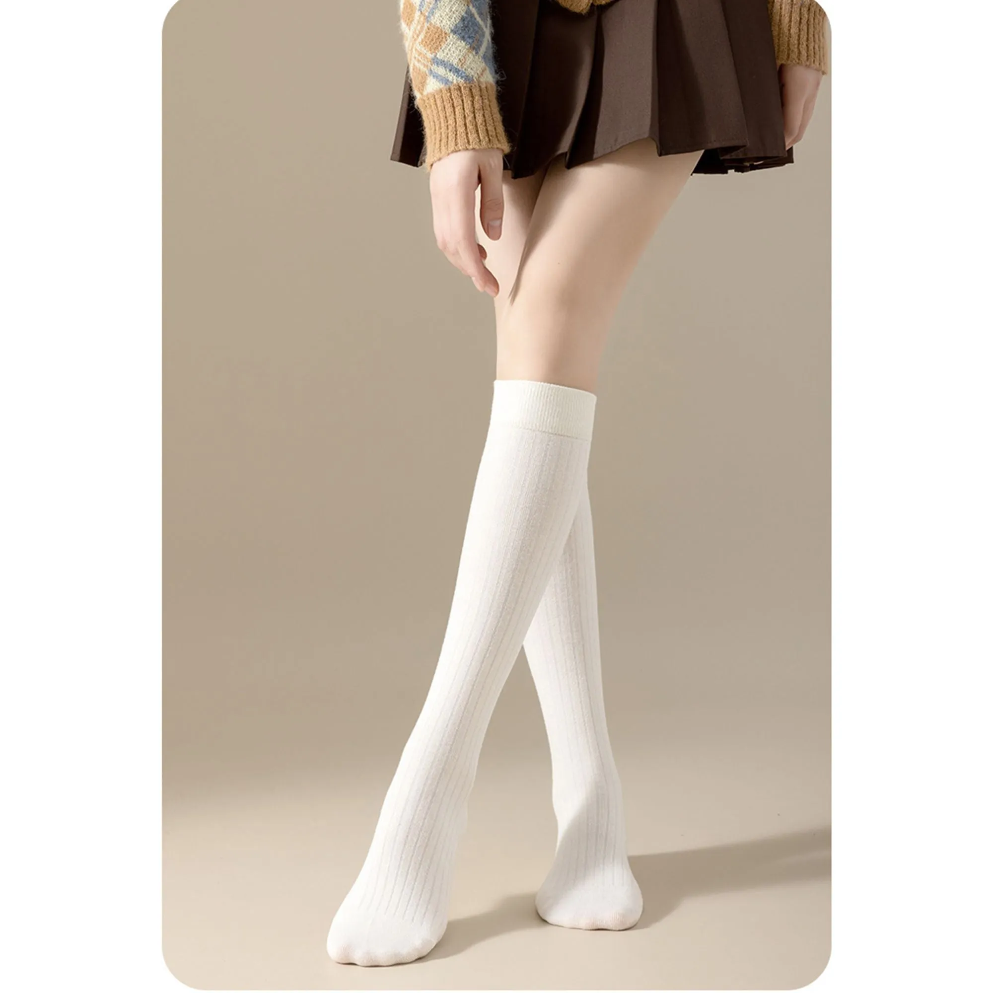 Anna-Kaci Women's 3-Pack Ribbed Knee High Compression Socks Seamless Toe Slim Fit Design sold by Anna-Kaci product image thumbnail 4