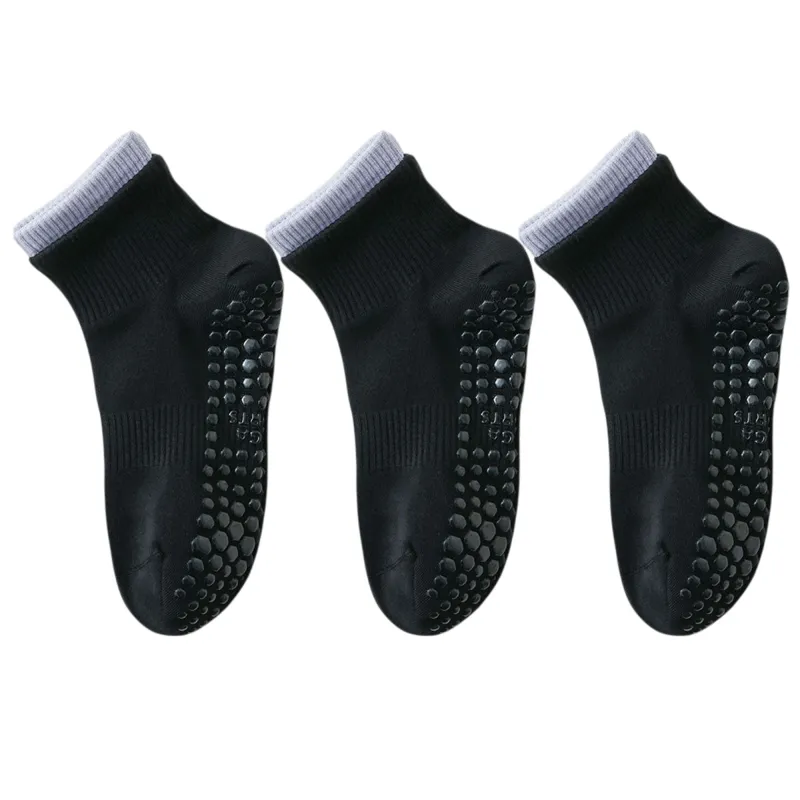 Anna-Kaci Women's 3-Pair Set Short Ankle Grip Socks with Ribbed Cuffs Cushioned Soles and Anti-Slip Bottom for Walking or Yoga made by Anna-Kaci
