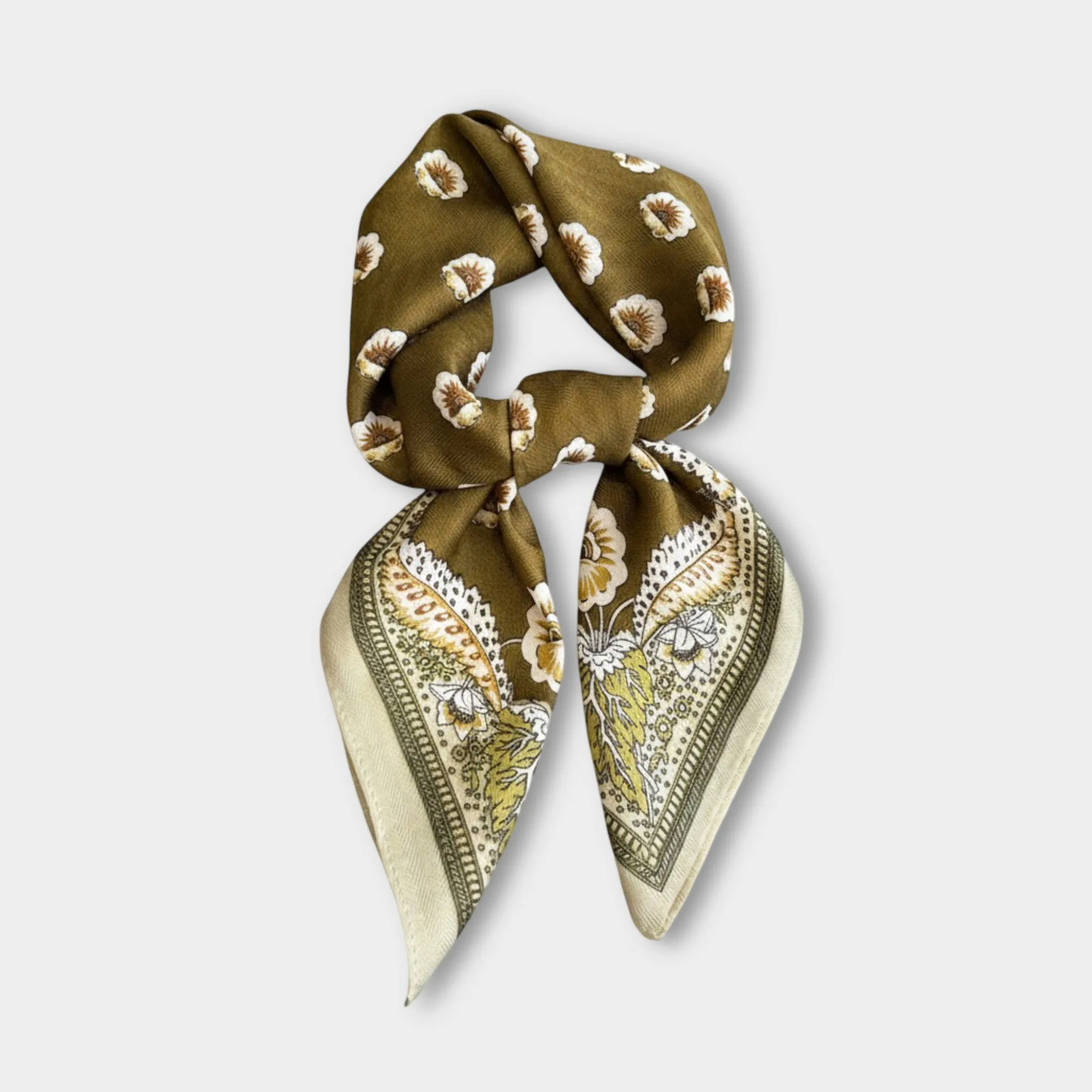 Anna-Kaci Women Square Scarf with Floral Border Soft Lightweight Fashion Accessory 27.5¡Á27.5inches sold by Anna-Kaci product image thumbnail 5