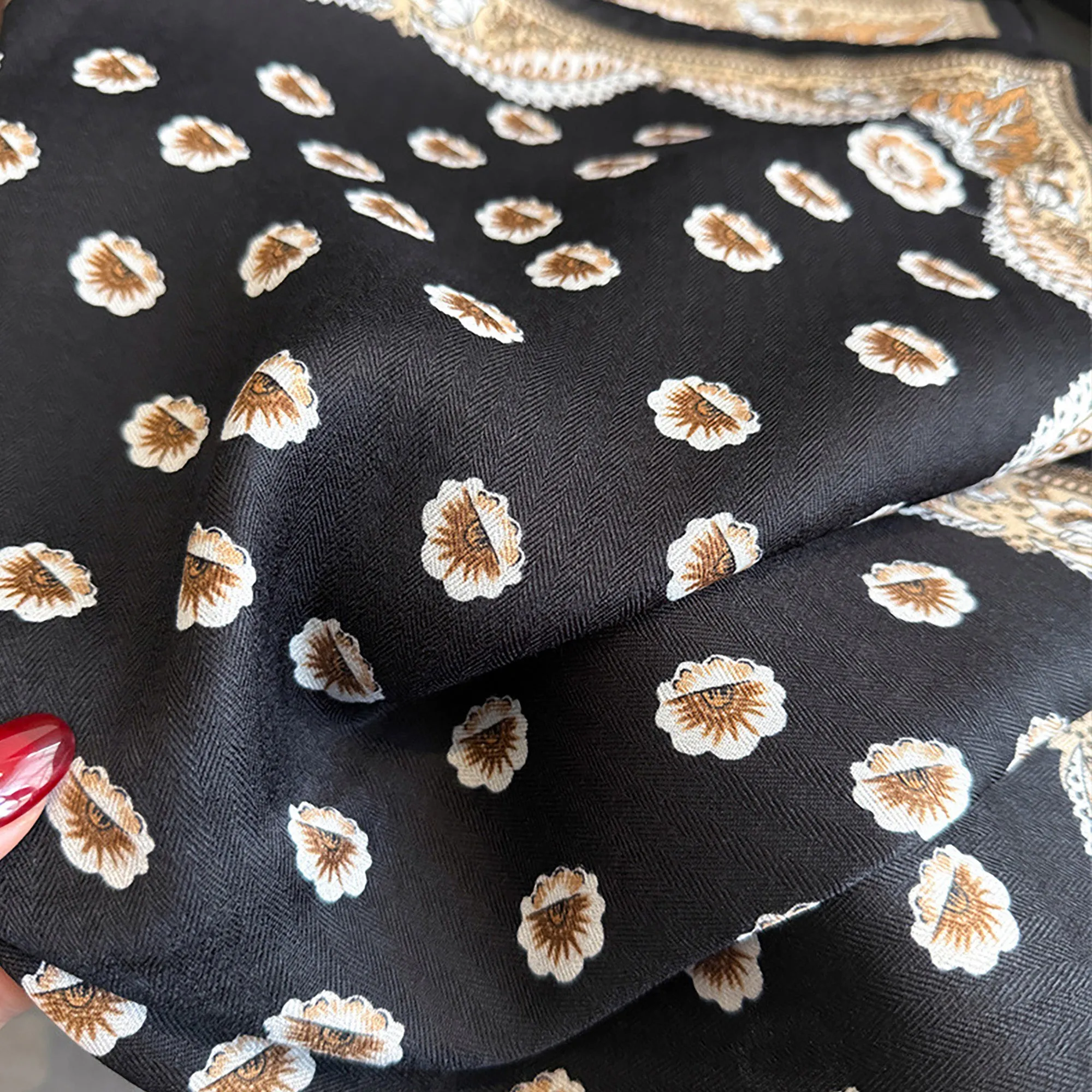 Anna-Kaci Women Square Scarf with Floral Border Soft Lightweight Fashion Accessory 27.5¡Á27.5inches sold by Anna-Kaci product image thumbnail 4