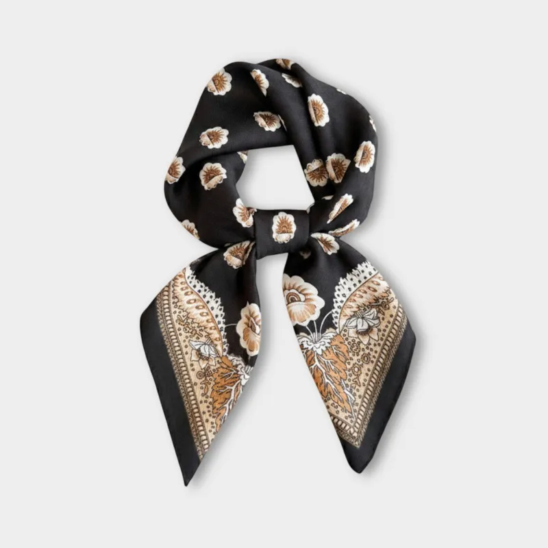 Anna-Kaci Women Square Scarf with Floral Border Soft Lightweight Fashion Accessory 27.5¡Á27.5inches made by Anna-Kaci