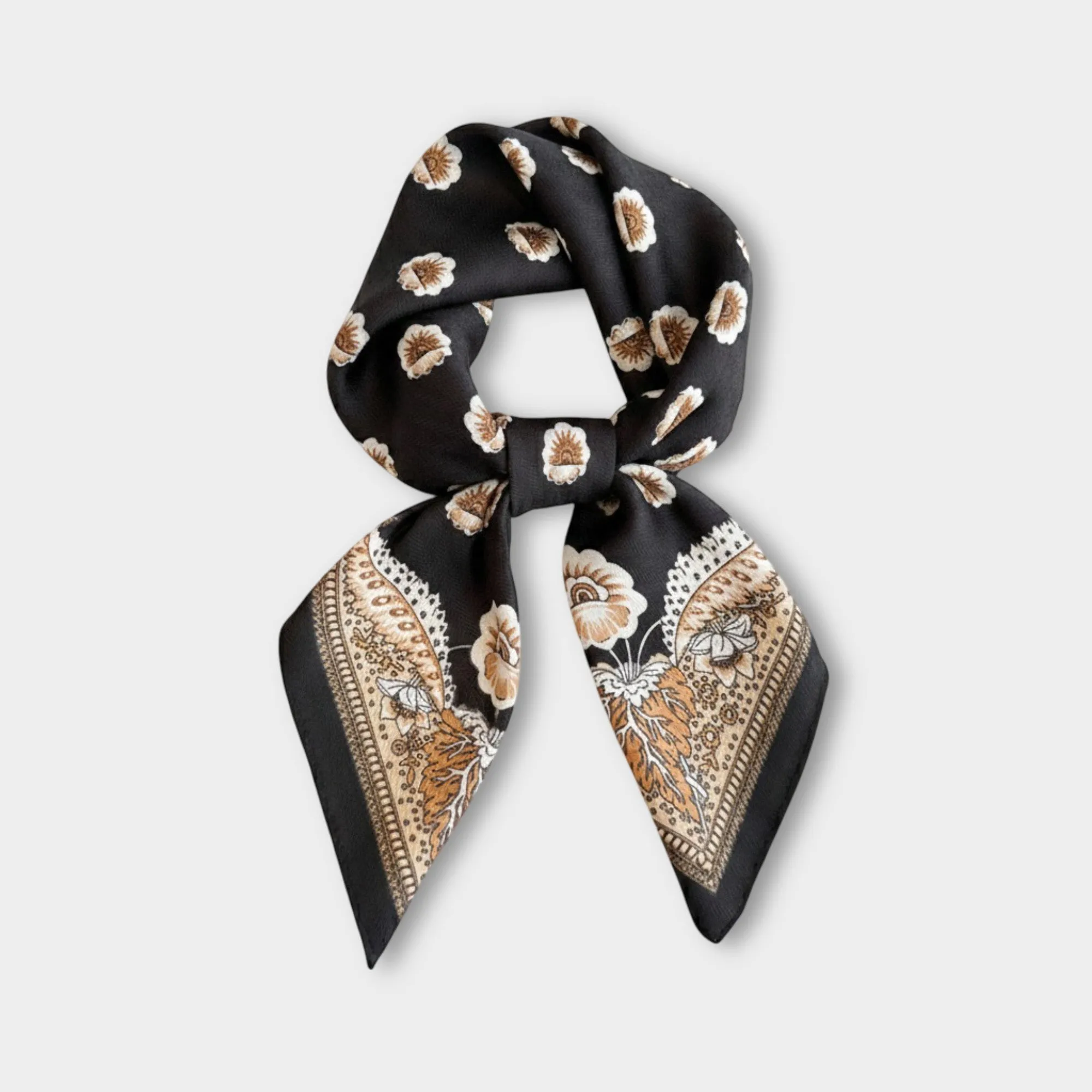 Anna-Kaci Women Square Scarf with Floral Border Soft Lightweight Fashion Accessory 27.5¡Á27.5inches sold by Anna-Kaci