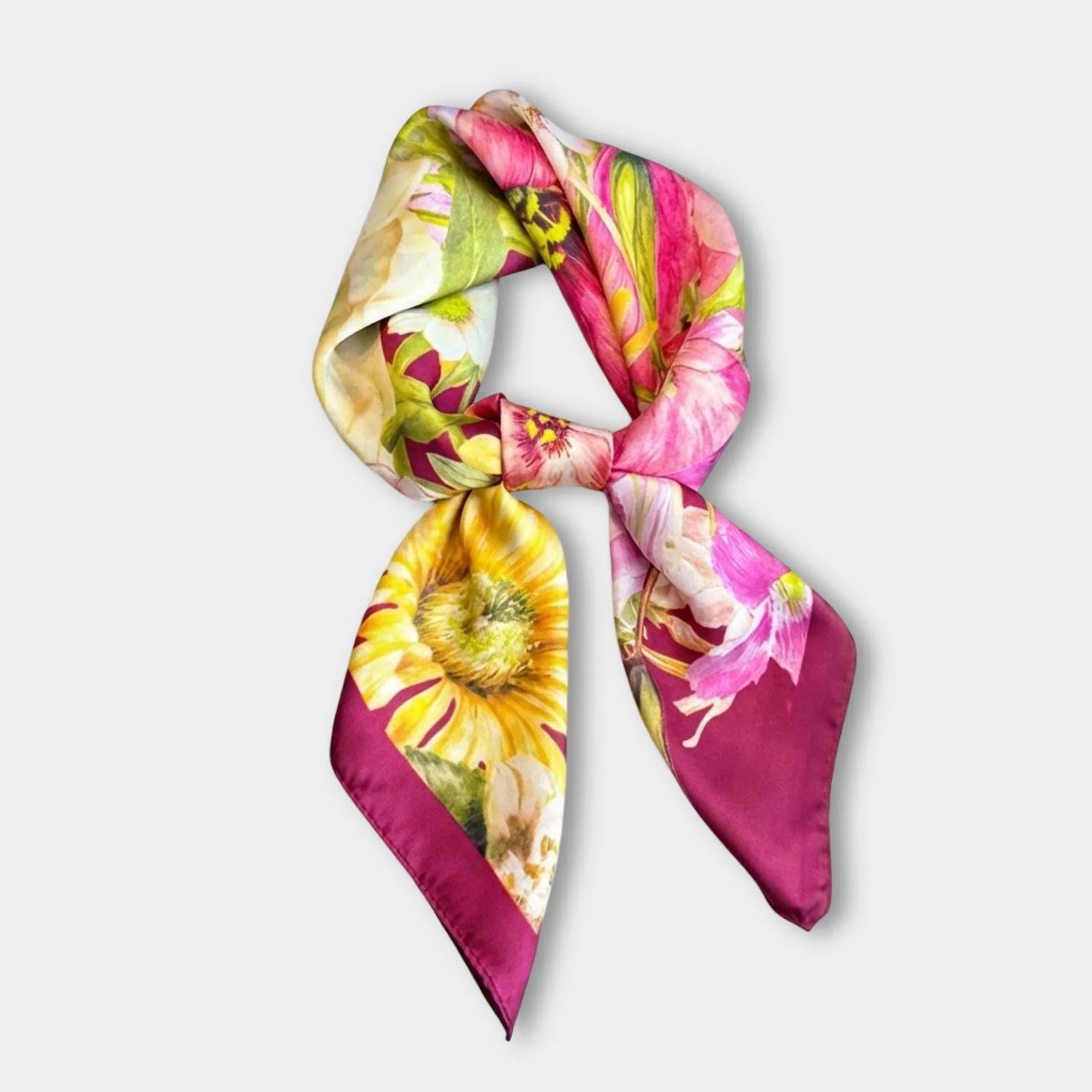 Anna-Kaci Women's Satin Floral Print Square Scarf Fashion Accessory 27.5¡Á27.5inches sold by Anna-Kaci product image thumbnail 5
