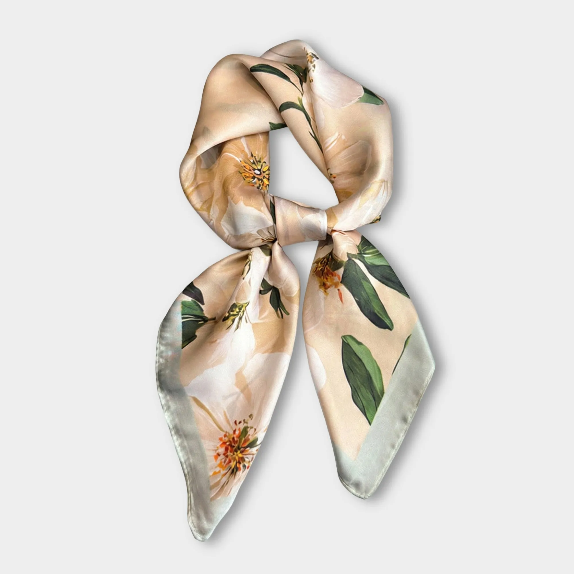 Anna-Kaci Women's Satin Floral Print Square Scarf Soft Lightweight Fashion Accessory 27.5¡Á27.5inches sold by Anna-Kaci product image thumbnail 5