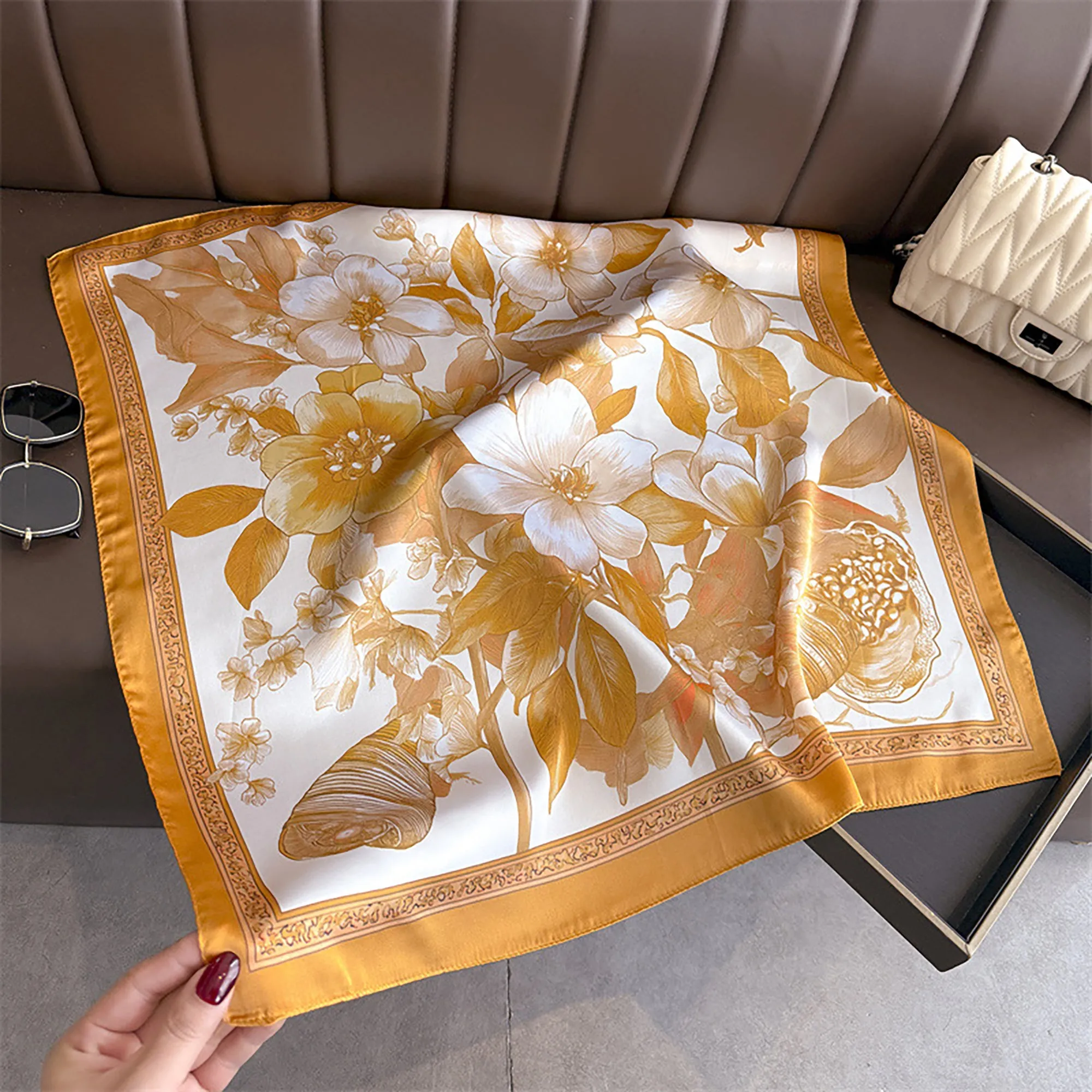 Anna-Kaci Womens Floral Square Scarf Lightweight Fashion Accessory 27.5¡Á27.5inches sold by Anna-Kaci product image thumbnail 2