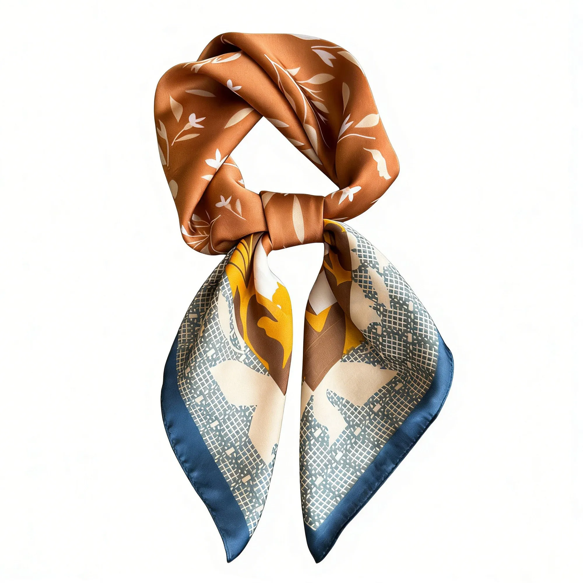 Anna-Kaci Satin Square Scarf with Botanical Print Soft Accessory 27.5¡Á27.5inches sold by Anna-Kaci
