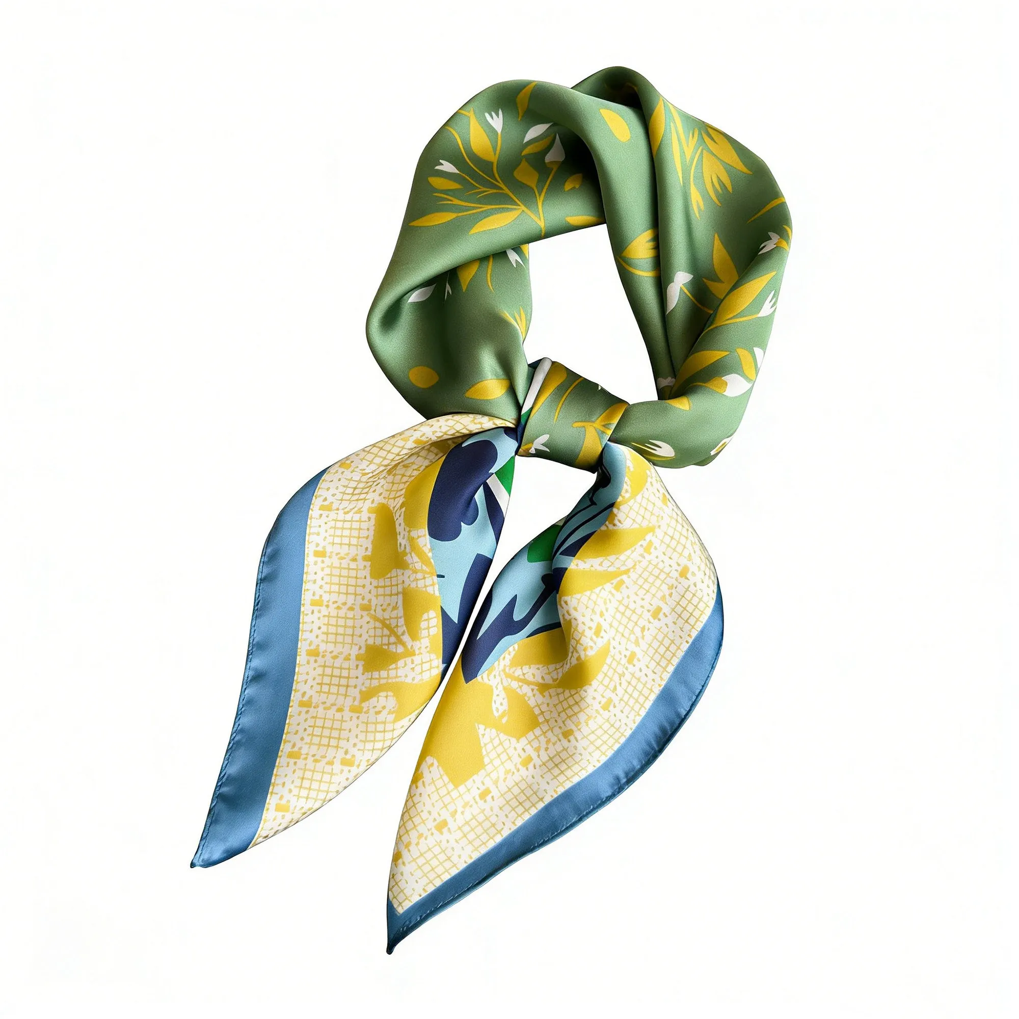 Anna-Kaci Satin Square Scarf with Botanical Print Soft Accessory 27.5¡Á27.5inches sold by Anna-Kaci product image thumbnail 5