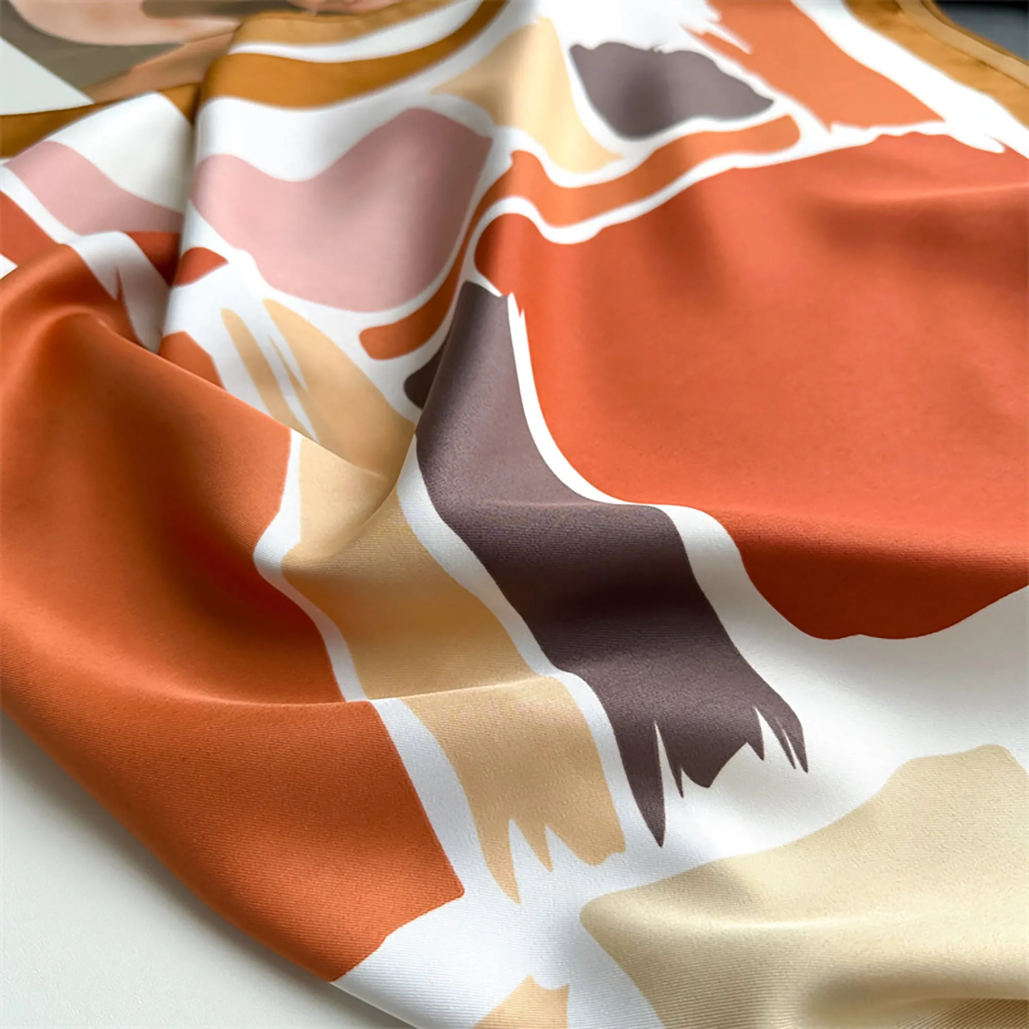 Anna-Kaci Womens Satin Square Scarf Abstract Color Block Print 35.4¡Á35.4inches sold by Anna-Kaci product image thumbnail 4