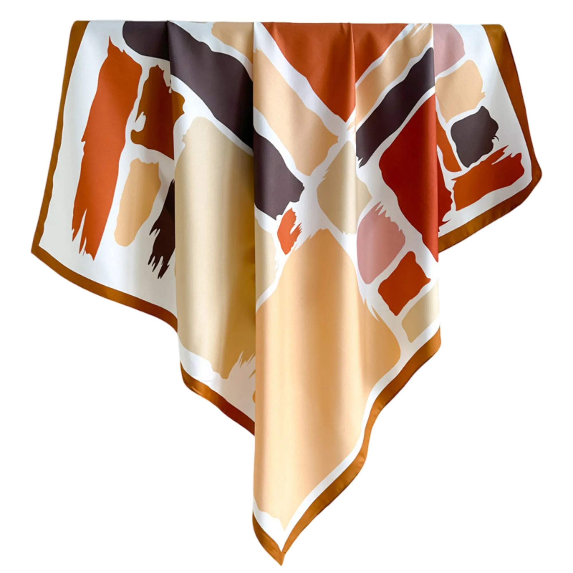 Anna-Kaci Womens Satin Square Scarf Abstract Color Block Print 35.4¡Á35.4inches sold by Anna-Kaci