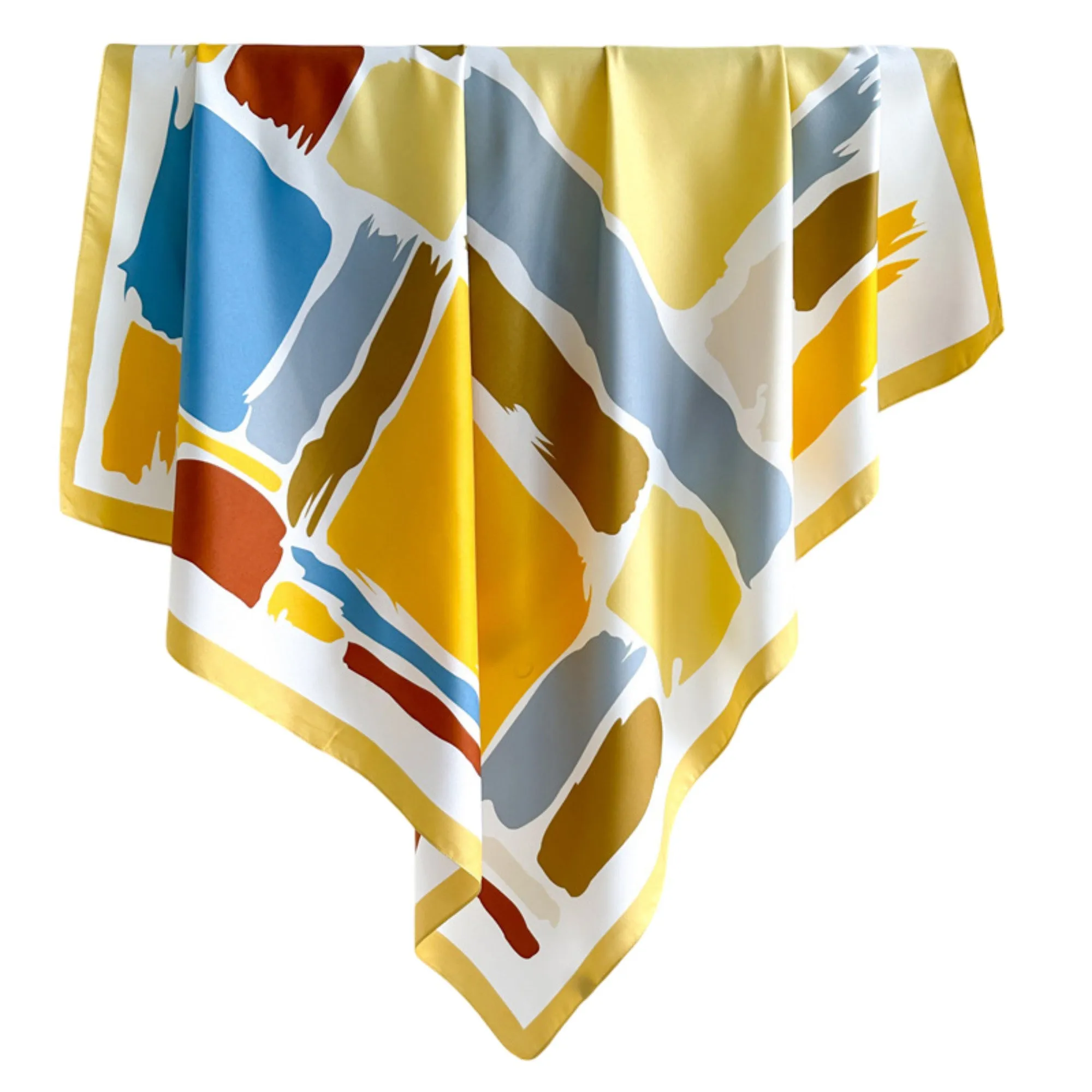 Anna-Kaci Womens Satin Square Scarf Abstract Color Block Print 35.4¡Á35.4inches sold by Anna-Kaci product image thumbnail 5
