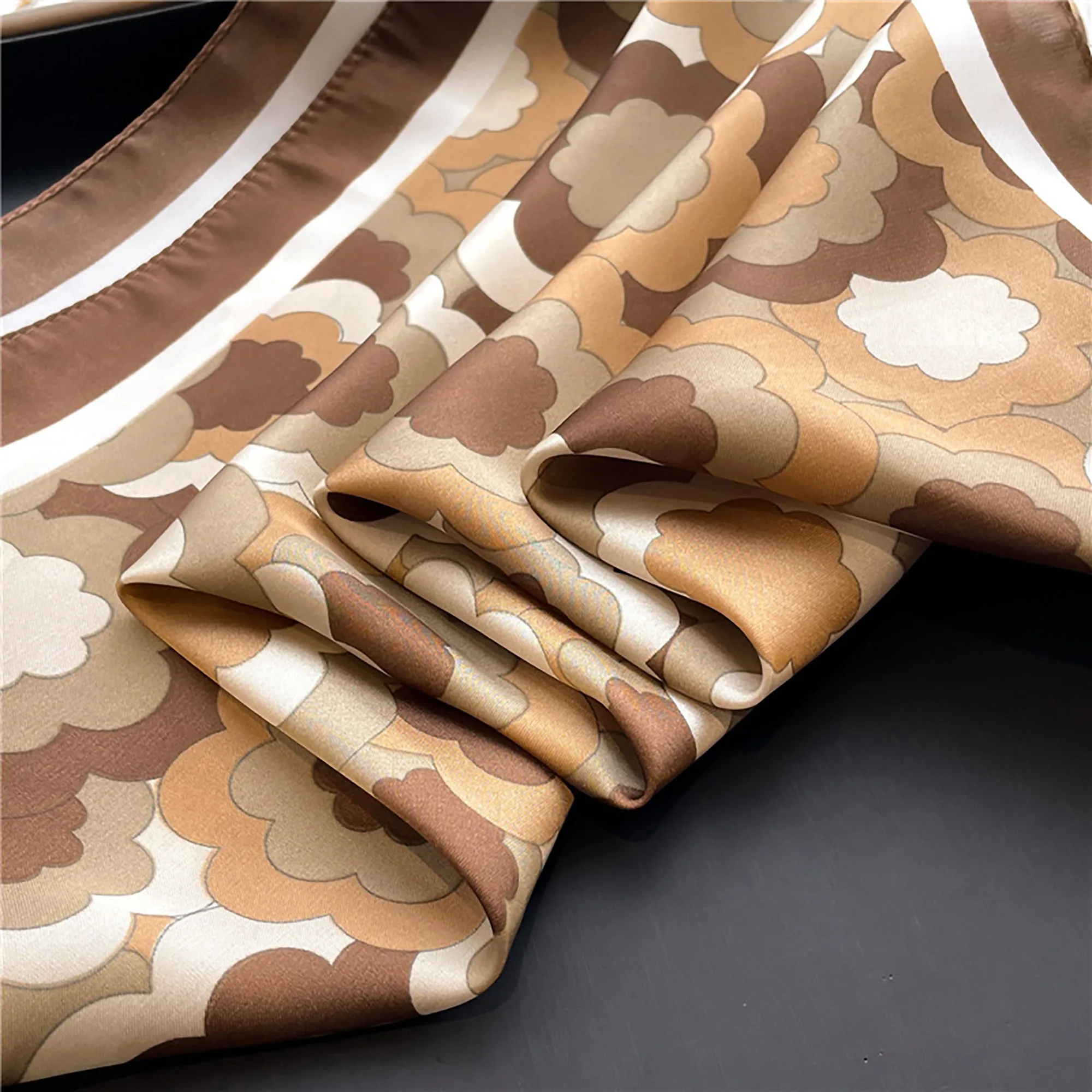 Anna-Kaci Womens Satin Square Scarf Floral Pattern Neck Bag Accessory 27.5¡Á27.5inches sold by Anna-Kaci product image thumbnail 4