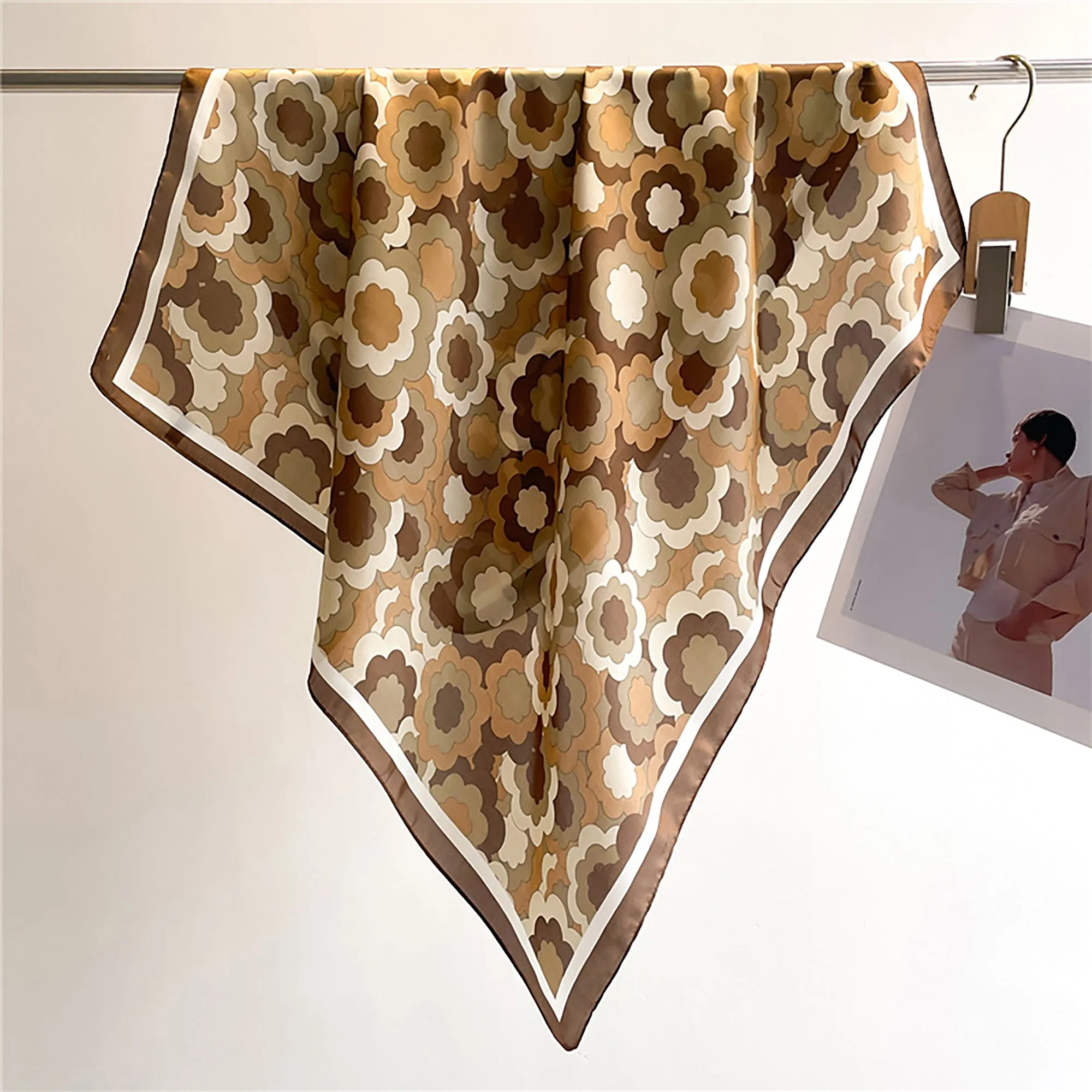 Anna-Kaci Womens Satin Square Scarf Floral Pattern Neck Bag Accessory 27.5¡Á27.5inches sold by Anna-Kaci product image thumbnail 2