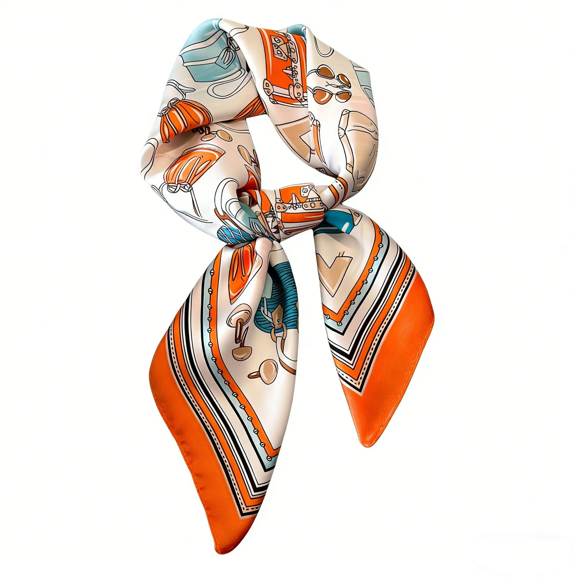 Anna-Kaci Womens Square Scarf with Handbag Illustration Print 27.5¡Á27.5inches sold by Anna-Kaci product image thumbnail 5