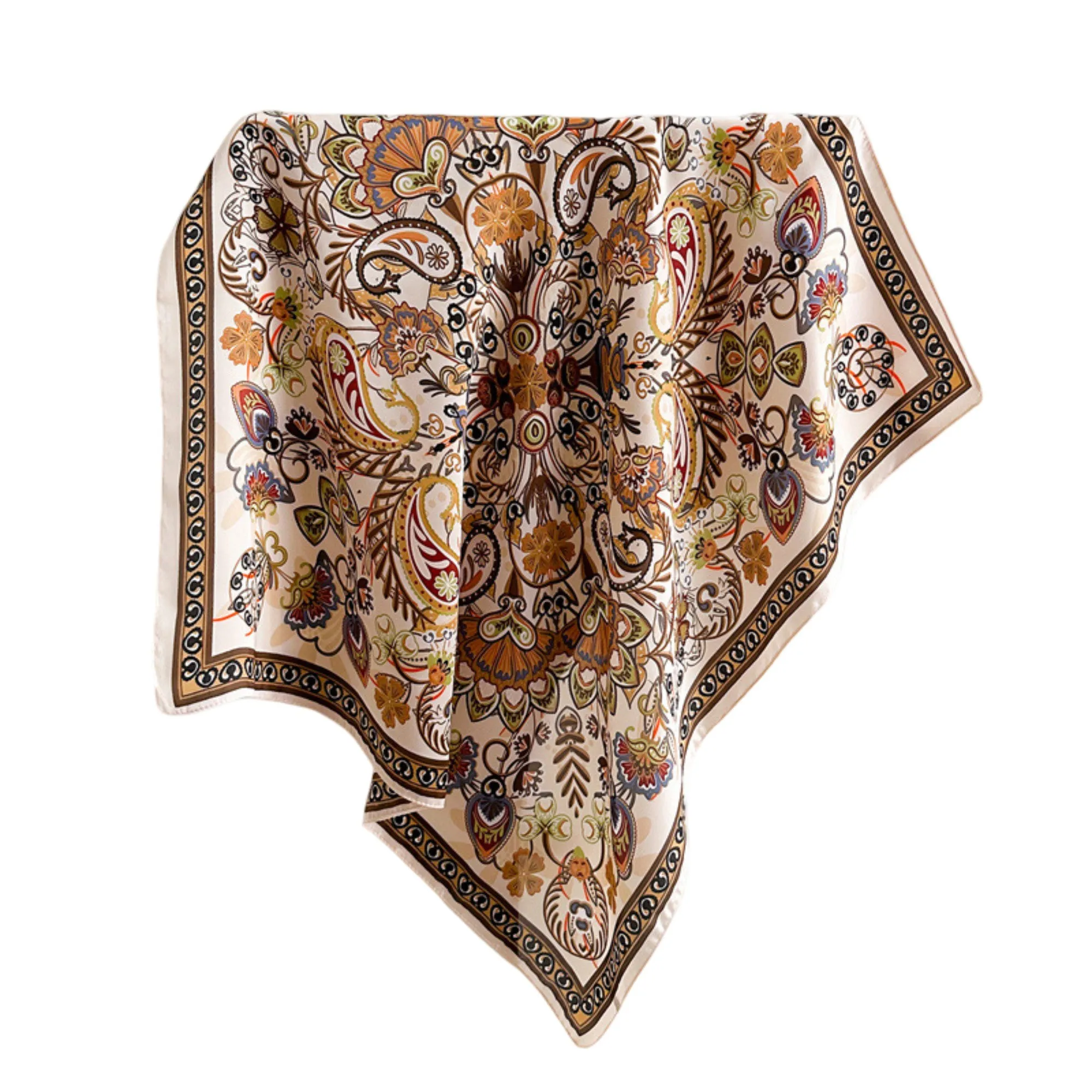 Anna-Kaci Satin Square Scarf with Vintage Paisley Floral Print 27.5¡Á27.5inches sold by Anna-Kaci product image thumbnail 5