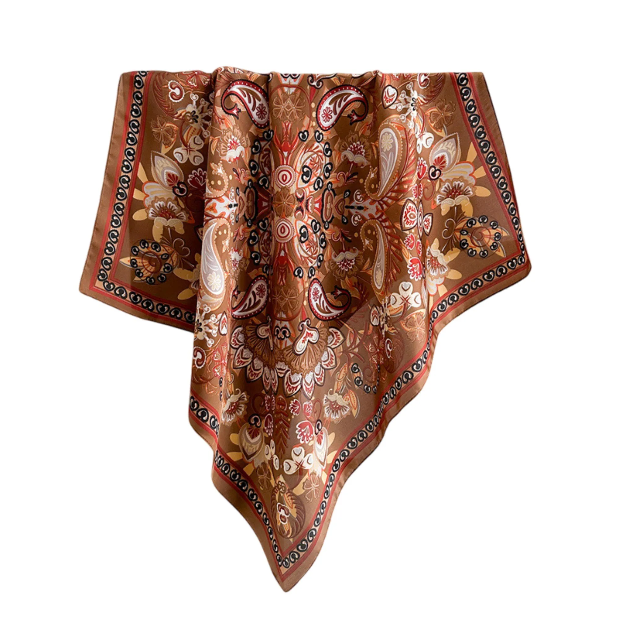 Anna-Kaci Satin Square Scarf with Vintage Paisley Floral Print 27.5¡Á27.5inches sold by Anna-Kaci