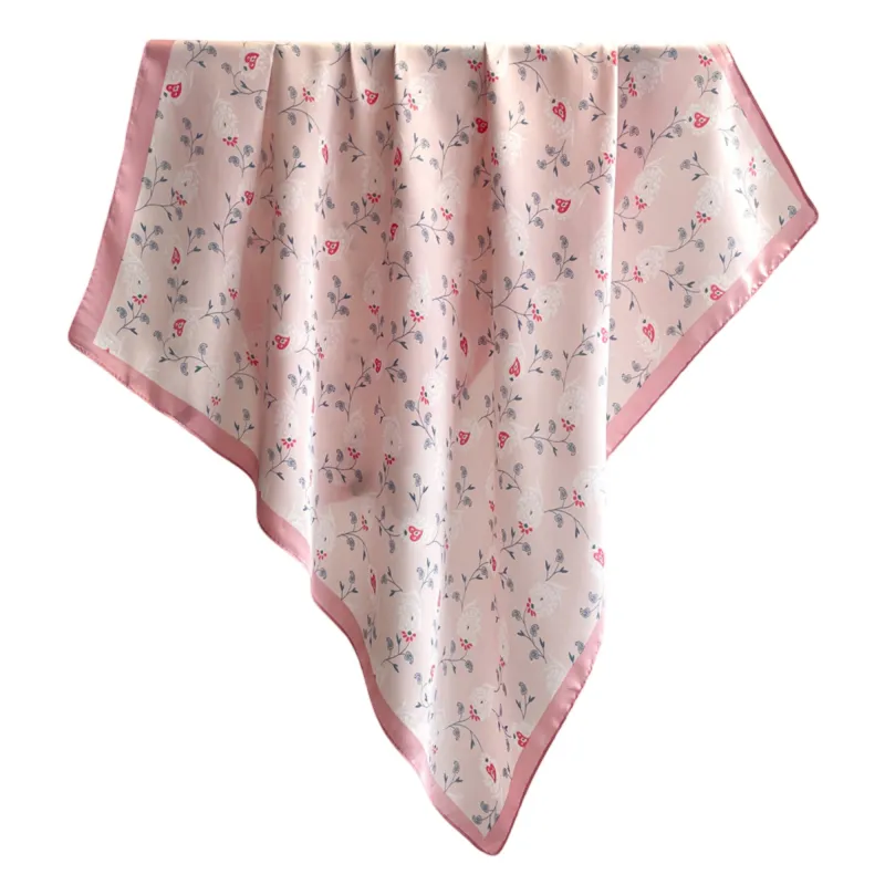Anna-Kaci Womens Satin Square Scarf with Vintage Floral Print 27.5¡Á27.5inches made by Anna-Kaci