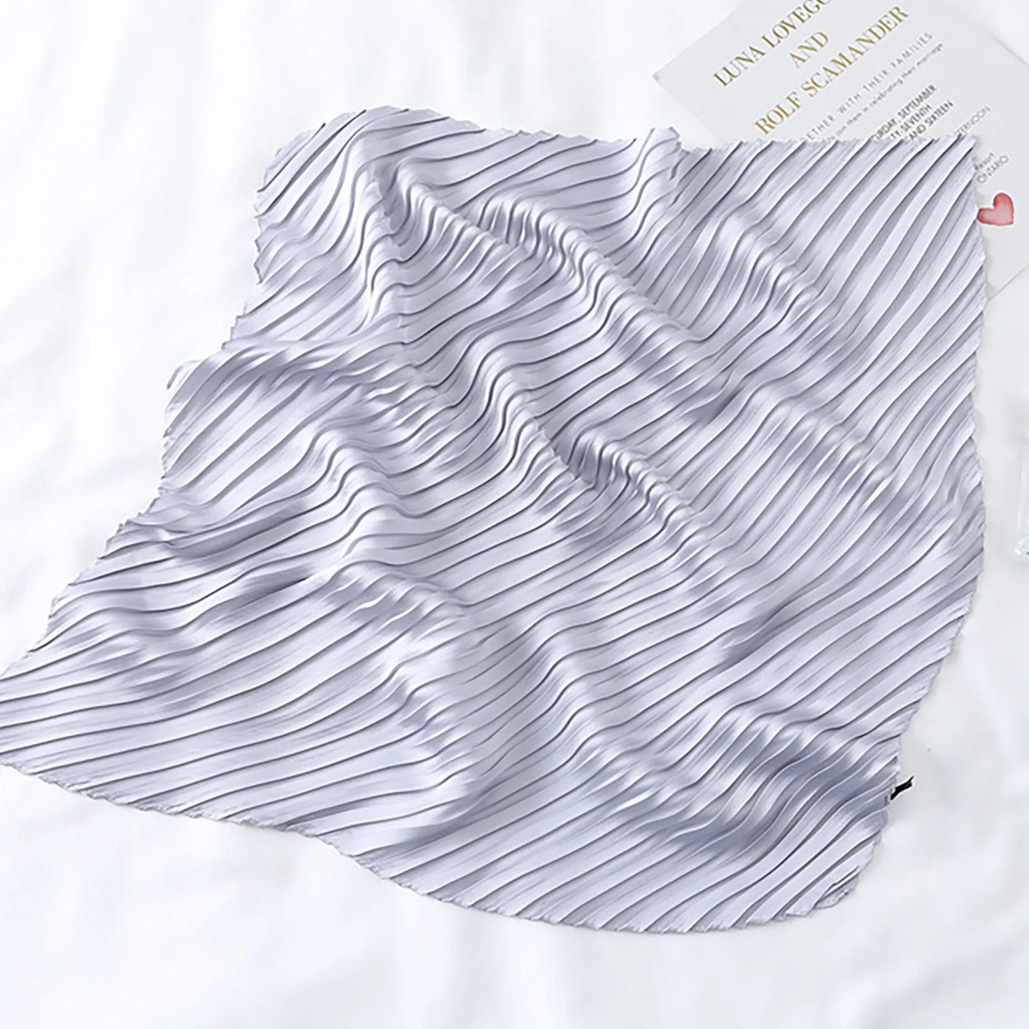 Anna-Kaci Womens Pleated Satin Scarf Soft Elegant Accessory 26.8¡Á21.6inches sold by Anna-Kaci product image thumbnail 2