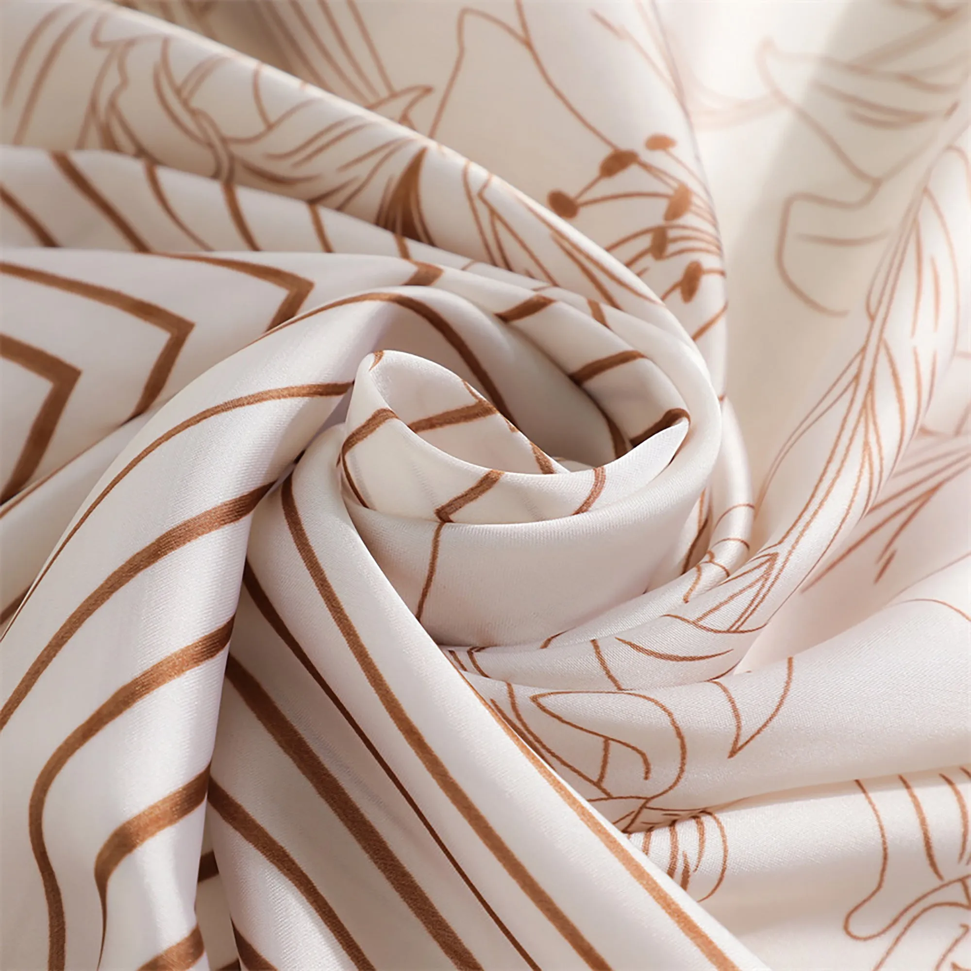 Anna-Kaci Womens Satin Square Scarf with Modern Floral Line Art 27.5¡Á27.5inches sold by Anna-Kaci product image thumbnail 4