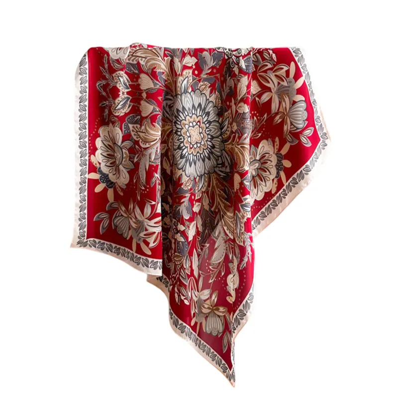 Anna-Kaci Floral Satin Square Scarf Lightweight Soft Feel 27.5¡Á27.5inches sold by Anna-Kaci