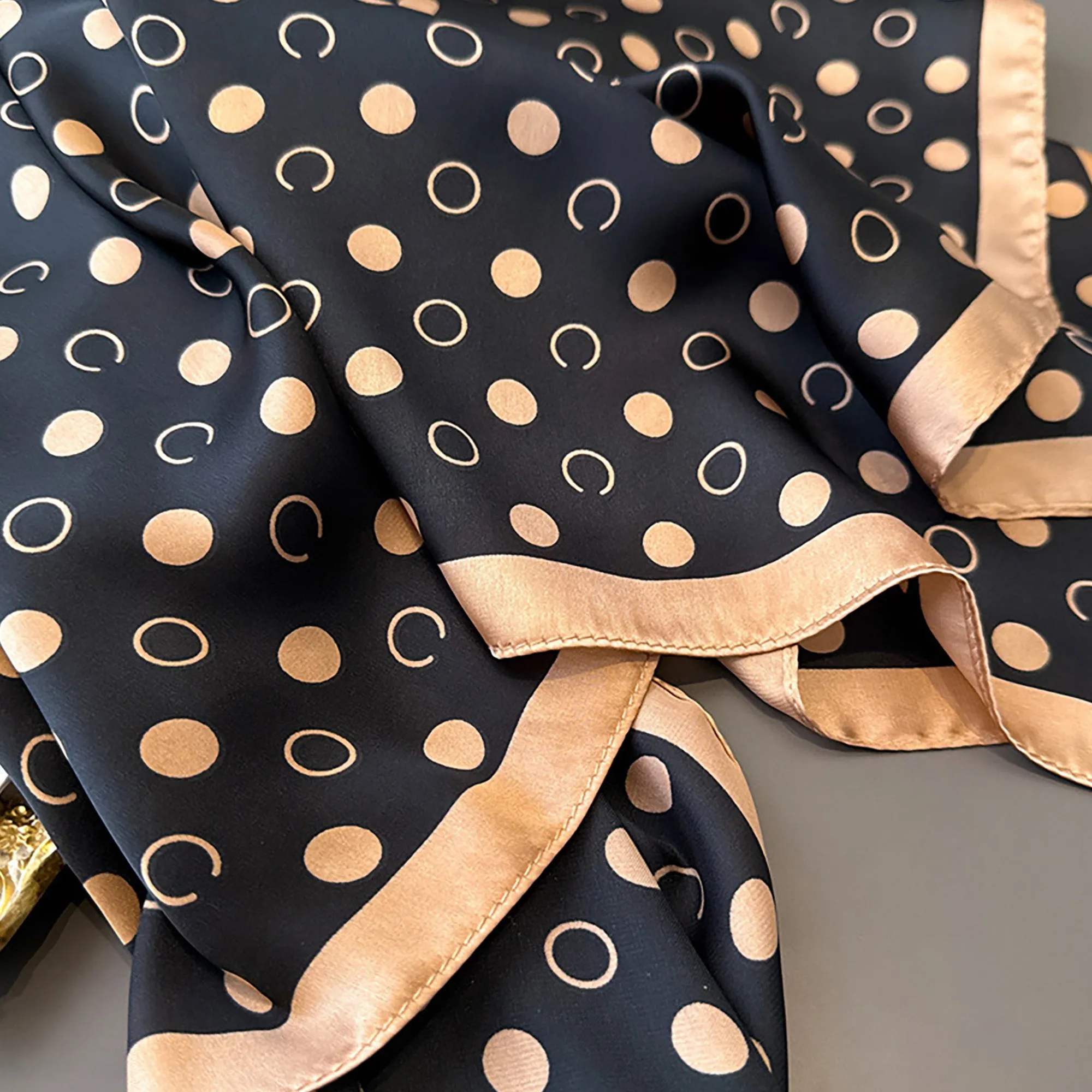 Anna-Kaci Satin Polka Dot Square Scarf with Contrast Border 35.4¡Á35.4inches sold by Anna-Kaci product image thumbnail 4