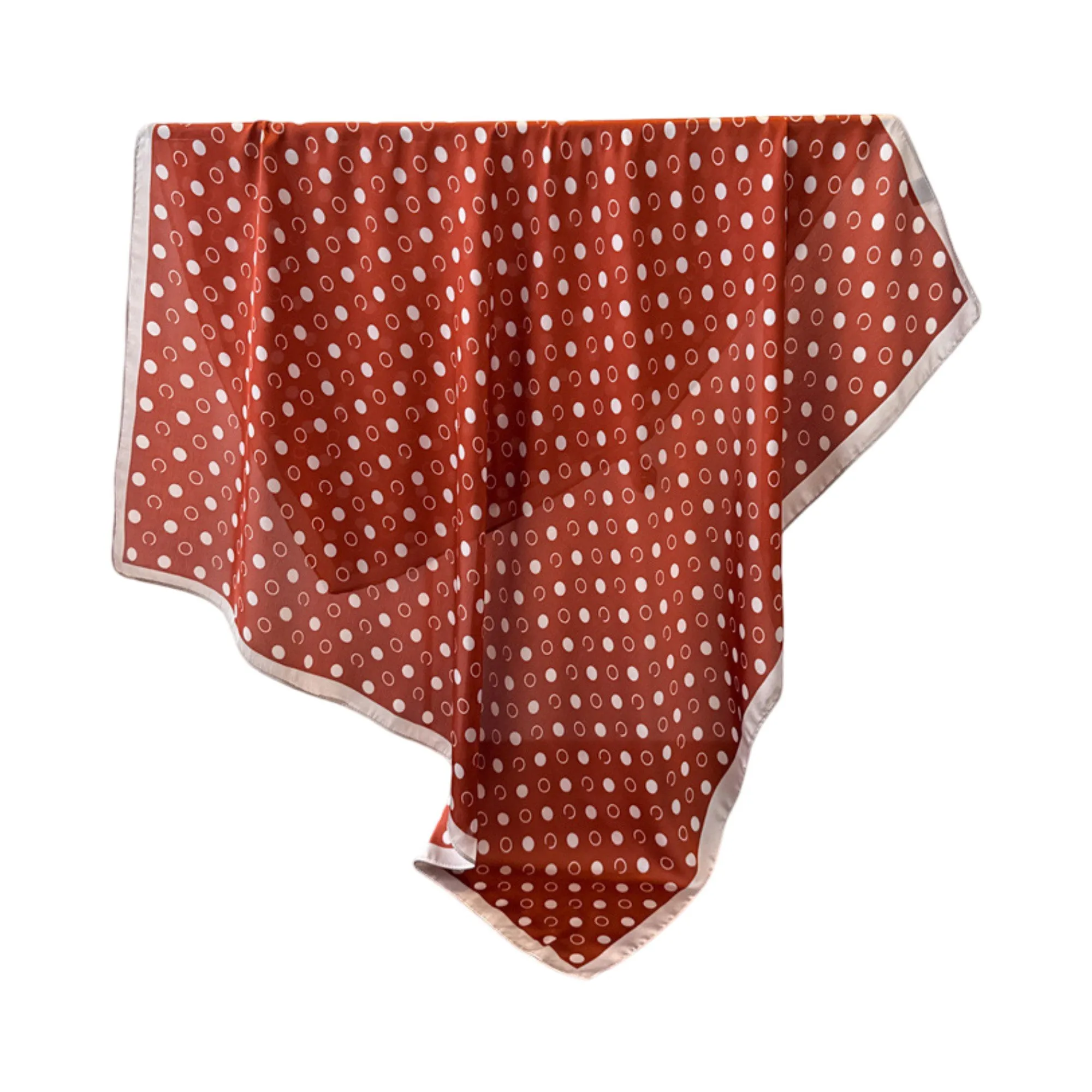 Anna-Kaci Satin Polka Dot Square Scarf with Contrast Border 35.4¡Á35.4inches sold by Anna-Kaci product image thumbnail 5