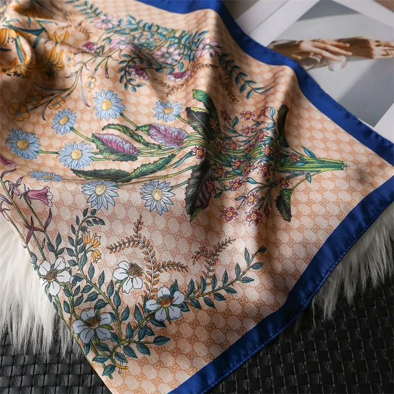 Anna-Kaci Womens Satin Square Scarf Floral Print Neck Hair Accessory sold by Anna-Kaci product image thumbnail 4