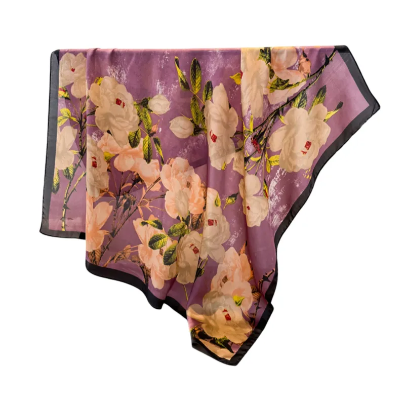 Anna-Kaci Women's Floral Print Satin Scarf Lightweight Square Wrap 35.4¡Á35.4 Inches made by Anna-Kaci