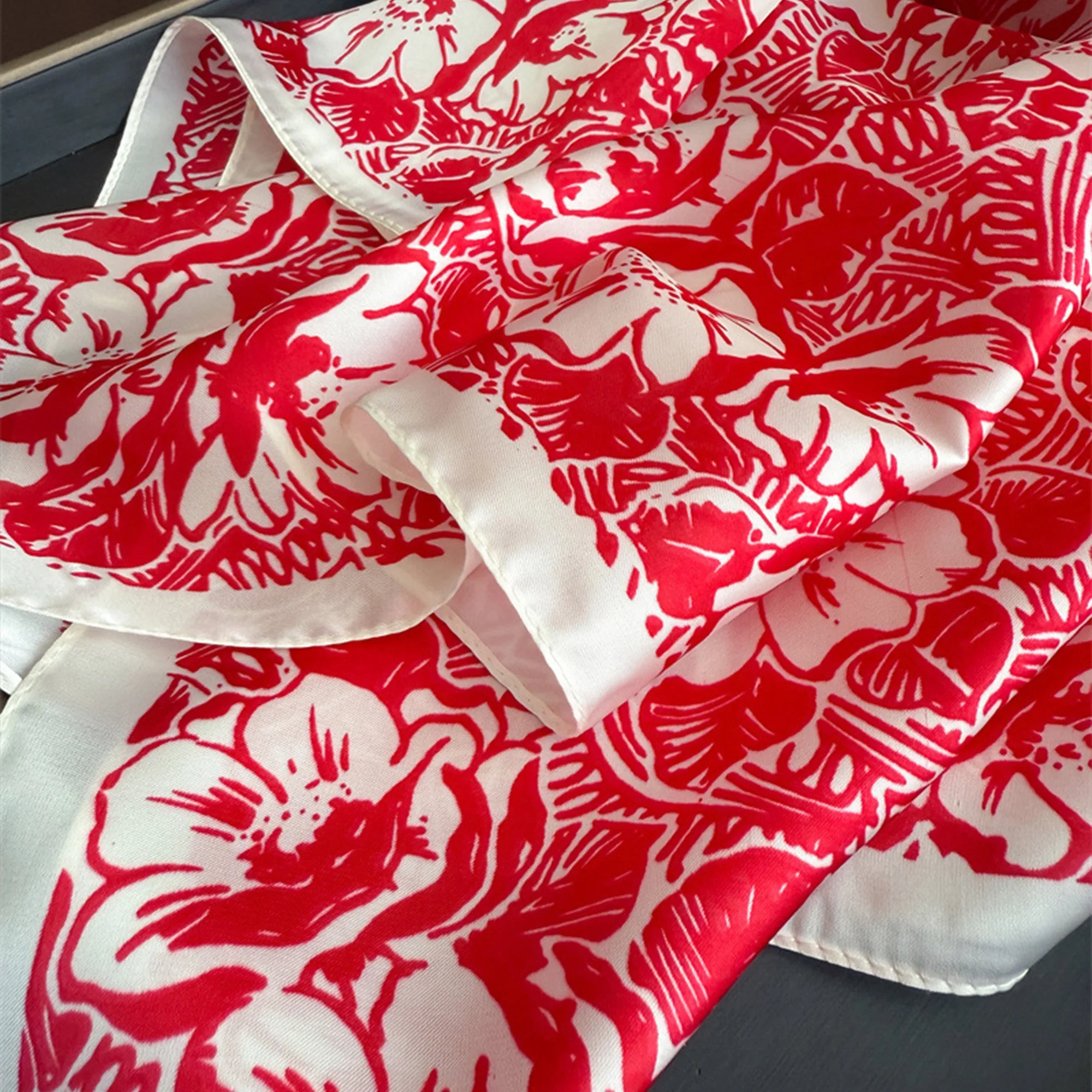 Anna-Kaci Floral Print Satin Square Scarf Lightweight Soft Neck Hair Accessory 27.5¡Á27.5 Inches sold by Anna-Kaci product image thumbnail 4