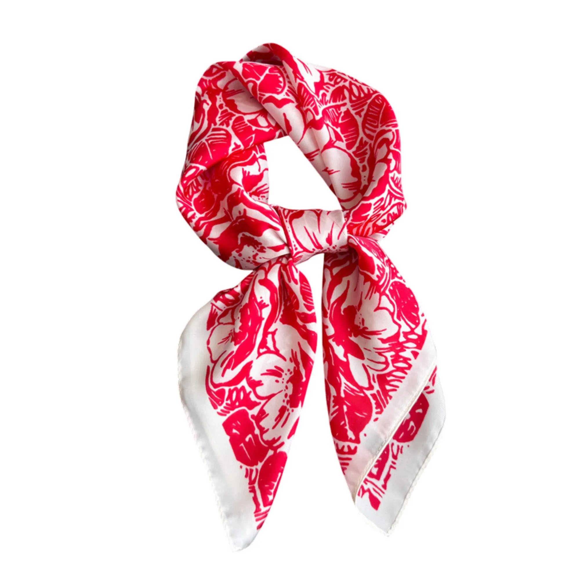 Anna-Kaci Floral Print Satin Square Scarf Lightweight Soft Neck Hair Accessory 27.5¡Á27.5 Inches sold by Anna-Kaci