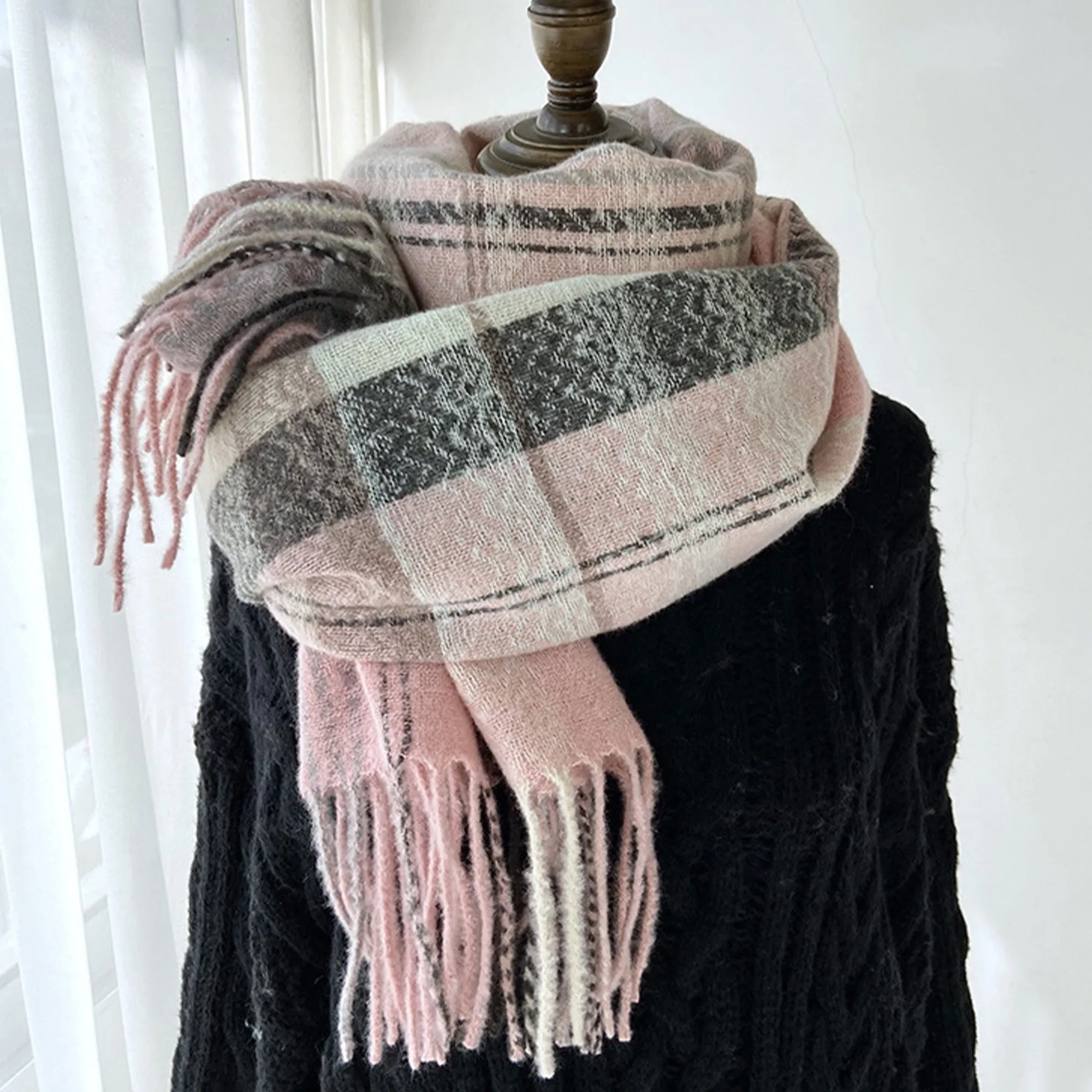 Anna-Kaci Plaid Pattern Soft Woven Winter Scarf with Cozy Texture 71¡Á24.8 Inches sold by Anna-Kaci product image thumbnail 2