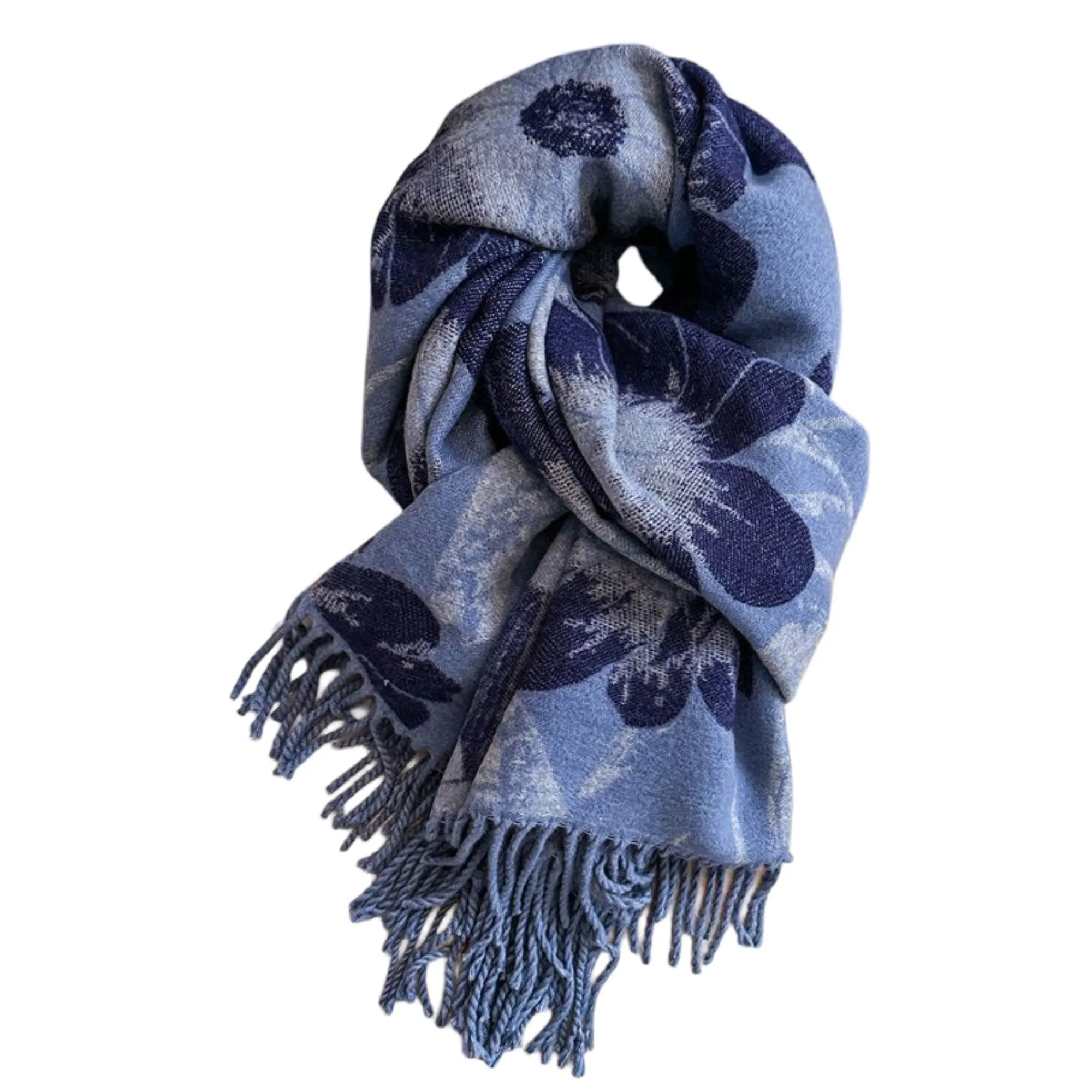 Anna-Kaci Floral Pattern Soft Jacquard Scarf with Twisted Fringe Trim 78.5¡Á25.5 Inches sold by Anna-Kaci product image thumbnail 4
