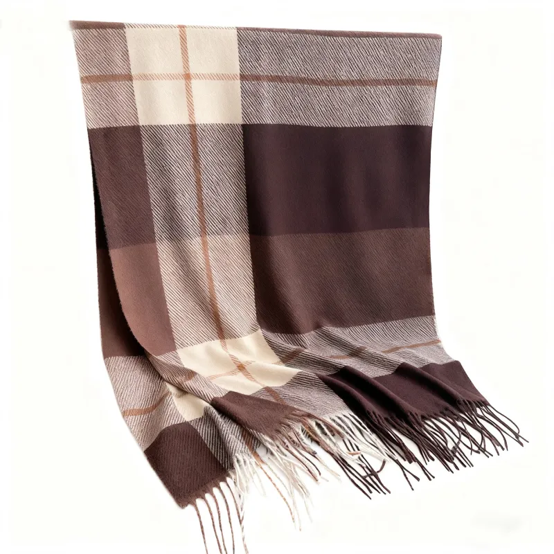 Anna-Kaci Soft Winter Plaid Scarf with Warm Cozy Feel and Fringe Trim 78.5¡Á26 Inches made by Anna-Kaci