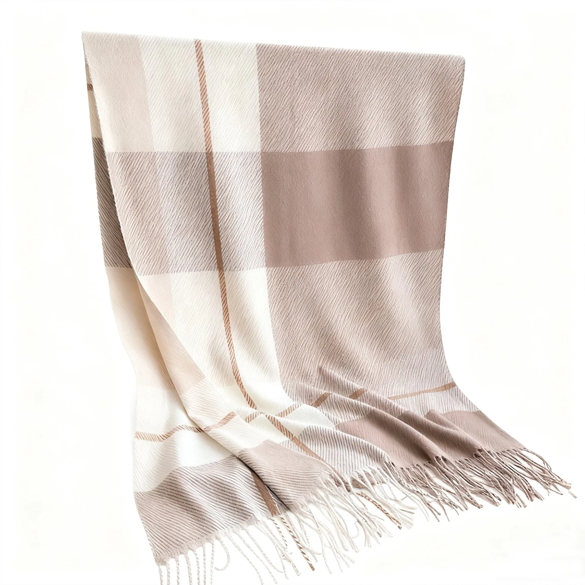 Anna-Kaci Soft Winter Plaid Scarf with Warm Cozy Feel and Fringe Trim 78.5¡Á26 Inches sold by Anna-Kaci product image thumbnail 5