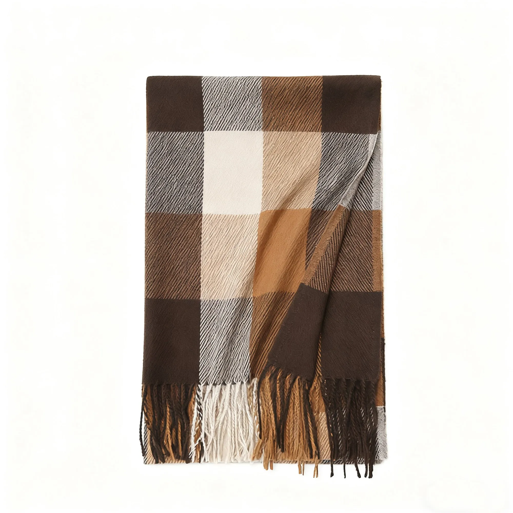 Anna-Kaci Soft Plaid Oversized Scarf with Cozy Woven Texture and Fringe Hem 78.5¡Á26 Inches sold by Anna-Kaci product image thumbnail 4
