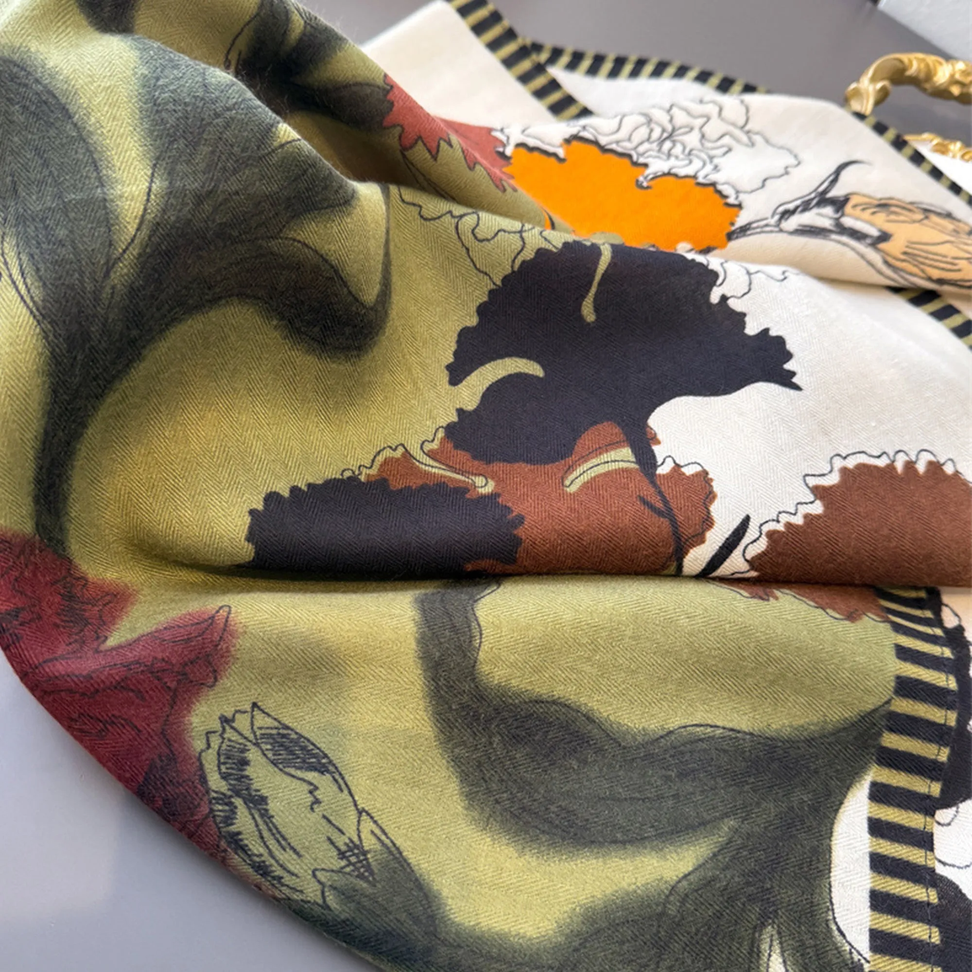 Anna-Kaci Women's Floral Print Cotton Linen Feel Square Scarf 26.5¡Á26.5 Inches sold by Anna-Kaci product image thumbnail 3