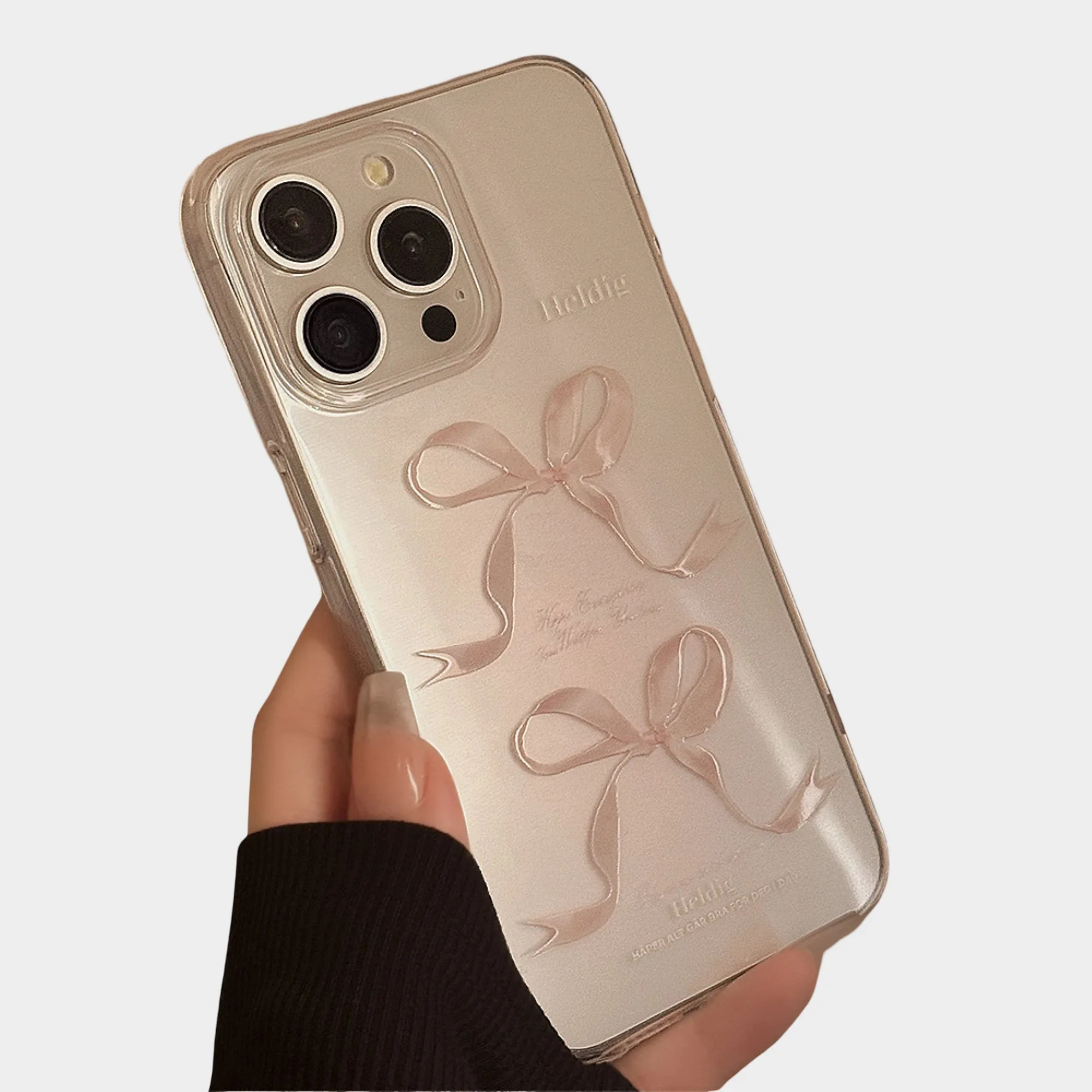 Anna-Kaci Bow Print Phone Case with Frosted Clear Finish and Slim Protective Design sold by Anna-Kaci product image thumbnail 3