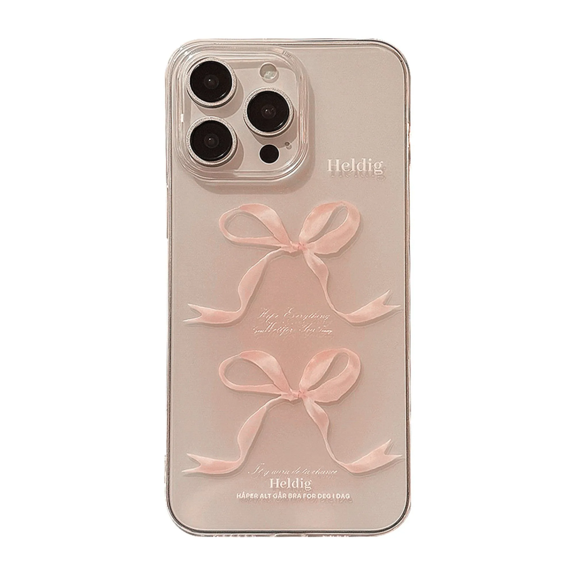Anna-Kaci Bow Print Phone Case with Frosted Clear Finish and Slim Protective Design sold by Anna-Kaci