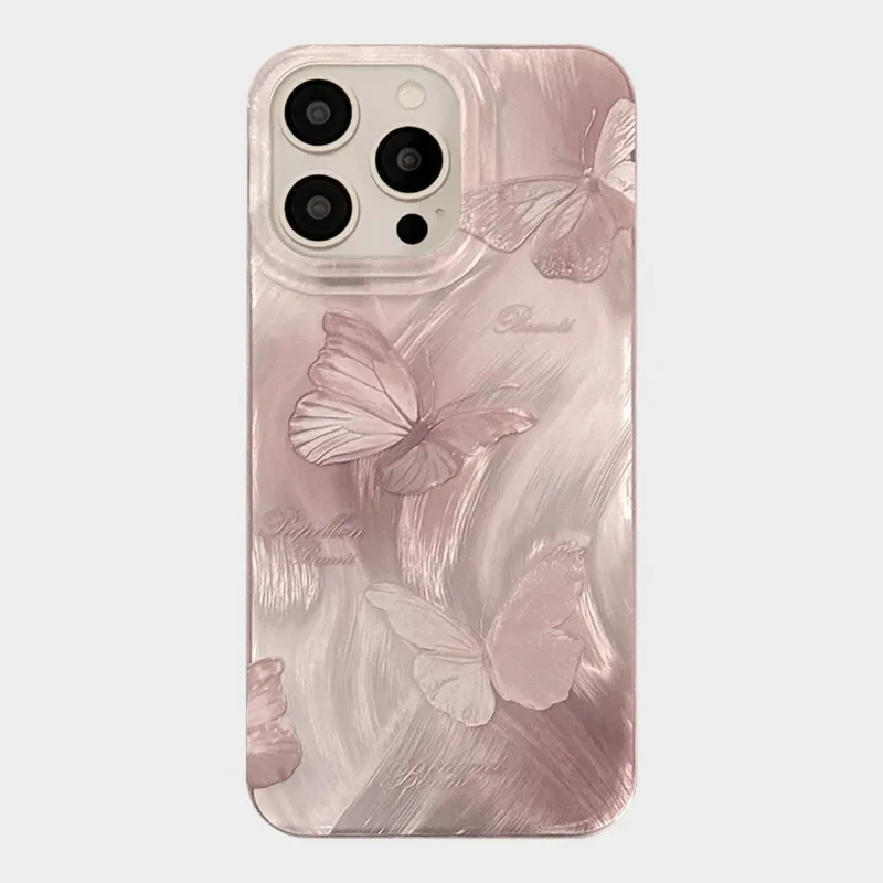 Anna-Kaci Butterfly Embossed Phone Case with Soft Wave Texture and Semi Translucent Finish made by Anna-Kaci