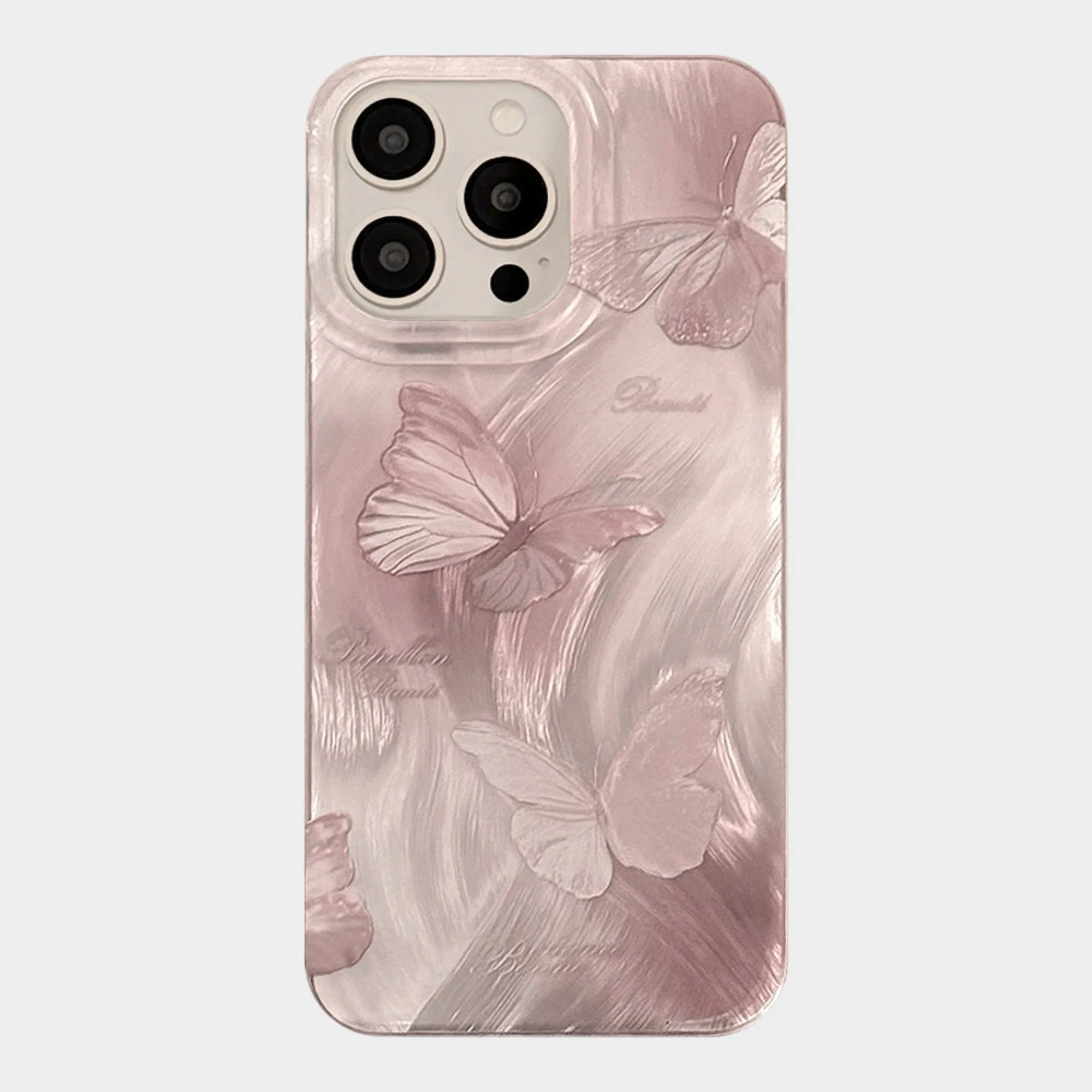 Anna-Kaci Butterfly Embossed Phone Case with Soft Wave Texture and Semi Translucent Finish sold by Anna-Kaci