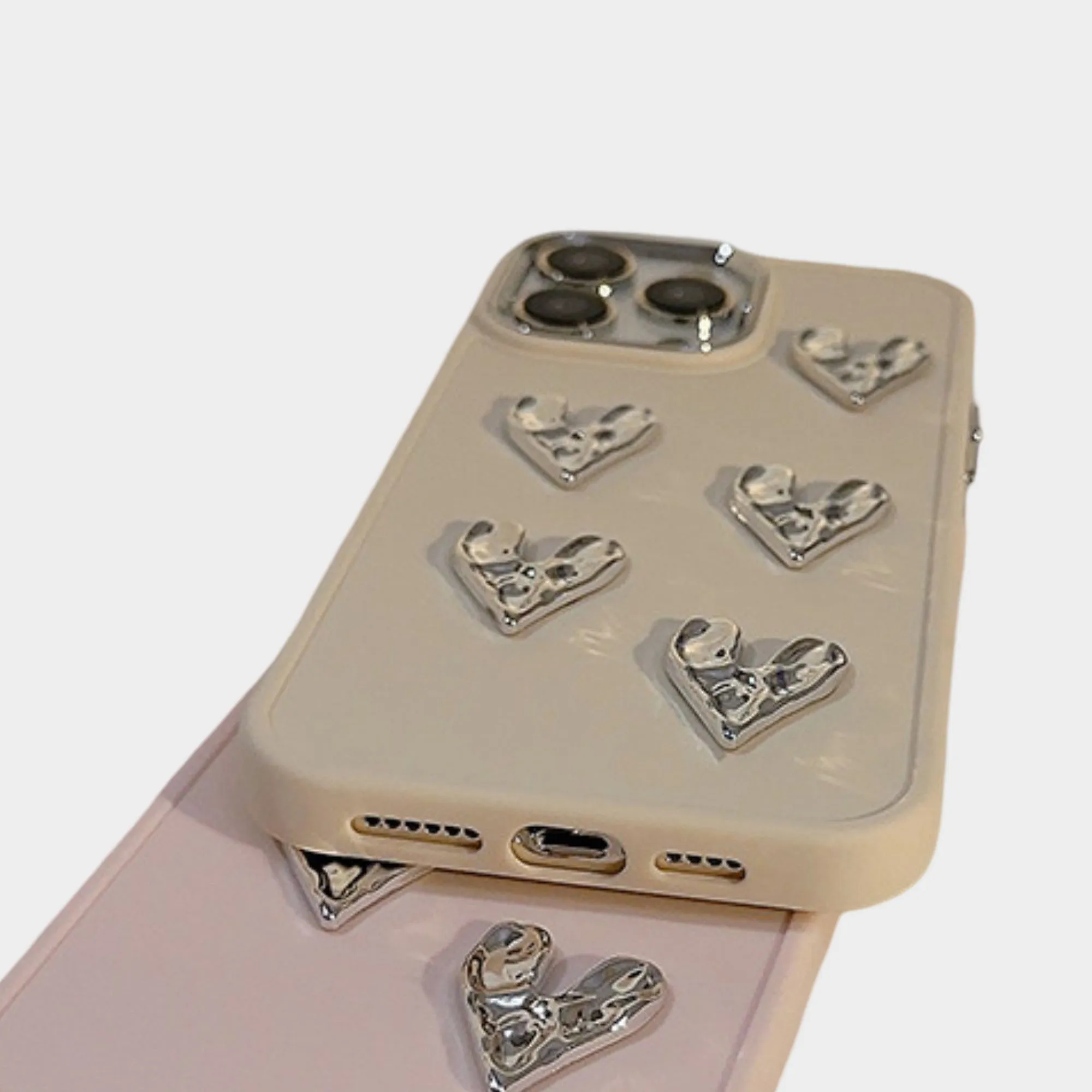 Anna-Kaci Heart Accent Phone Case with Raised Metallic Heart Details sold by Anna-Kaci product image thumbnail 2