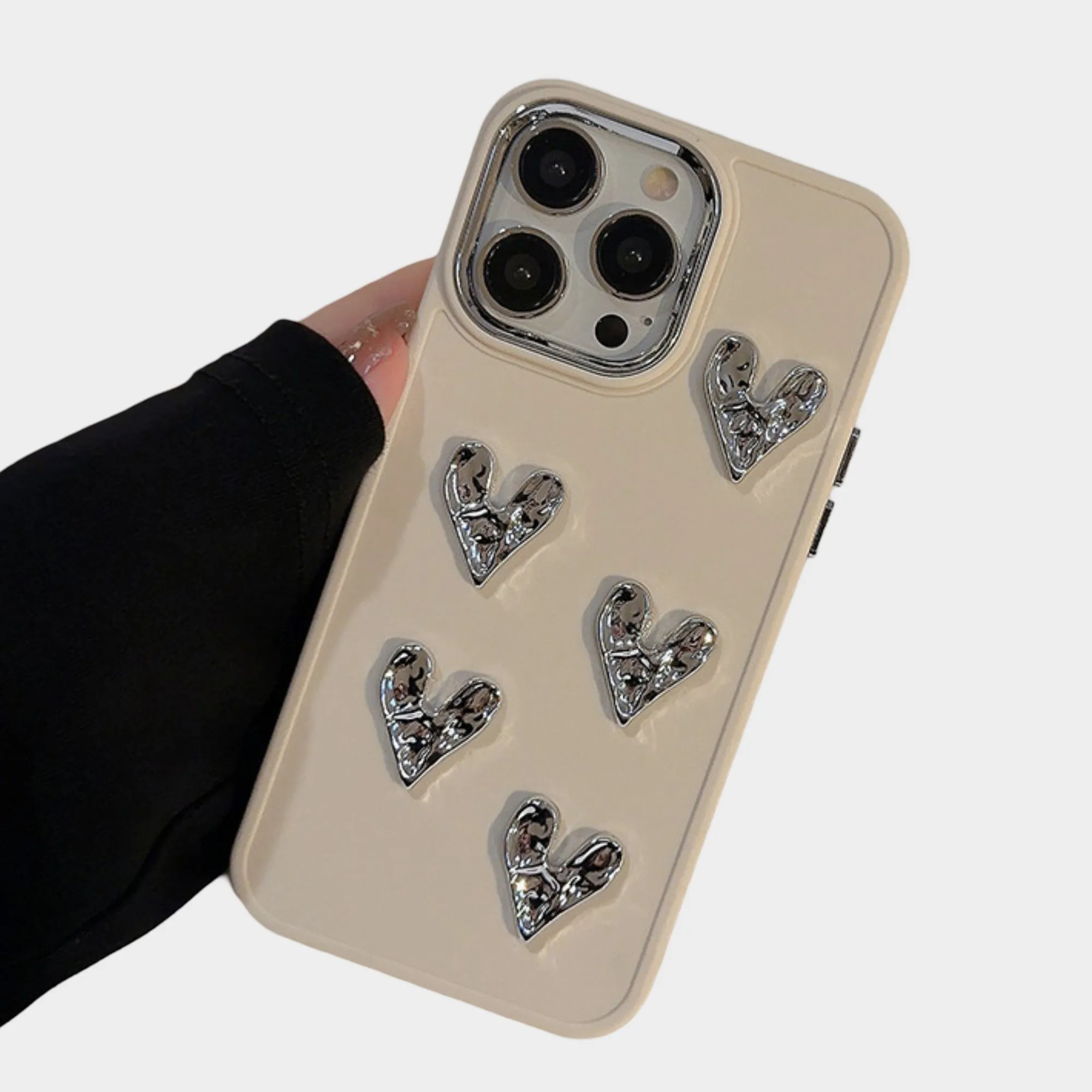 Anna-Kaci Heart Accent Phone Case with Raised Metallic Heart Details sold by Anna-Kaci product image thumbnail 3
