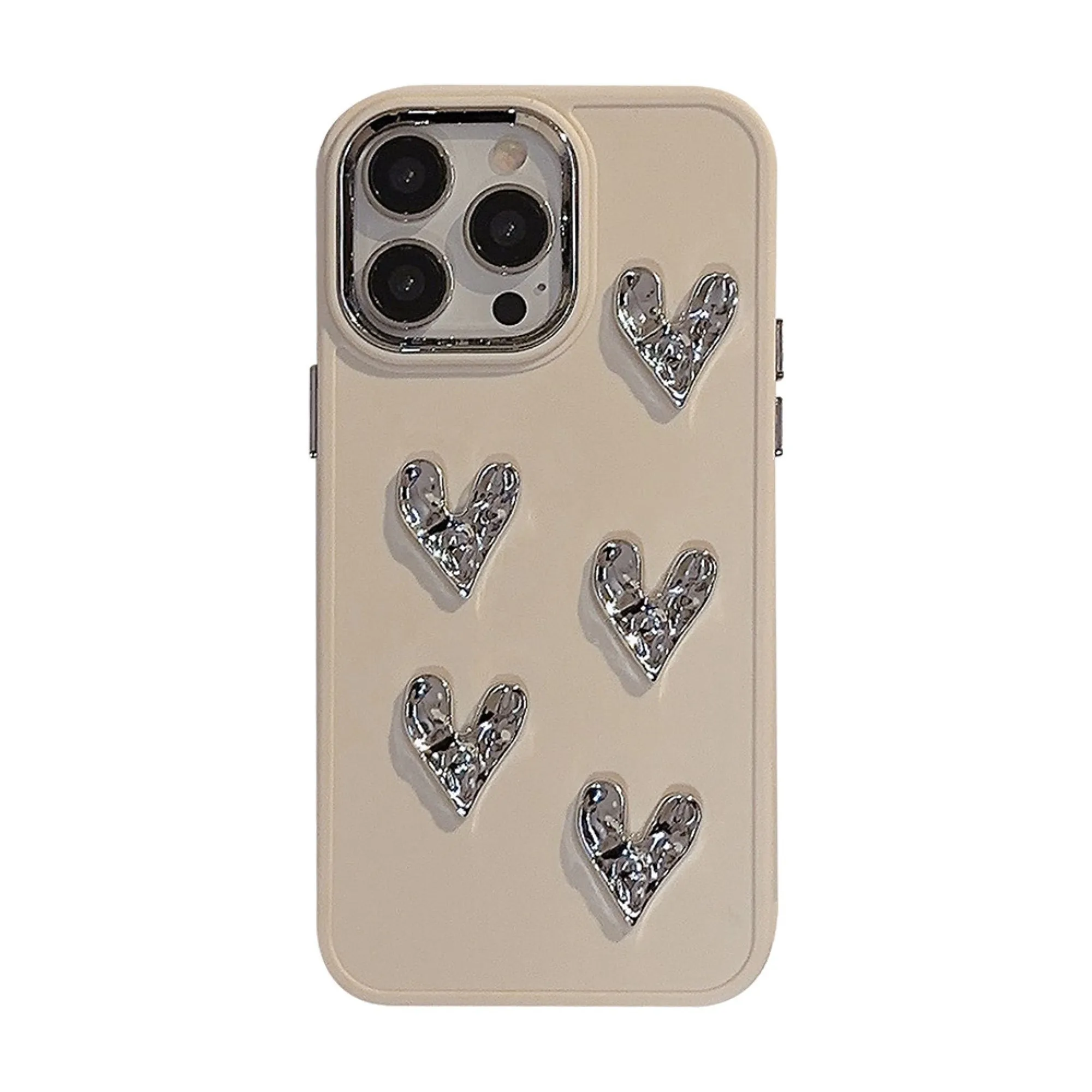 Anna-Kaci Heart Accent Phone Case with Raised Metallic Heart Details sold by Anna-Kaci